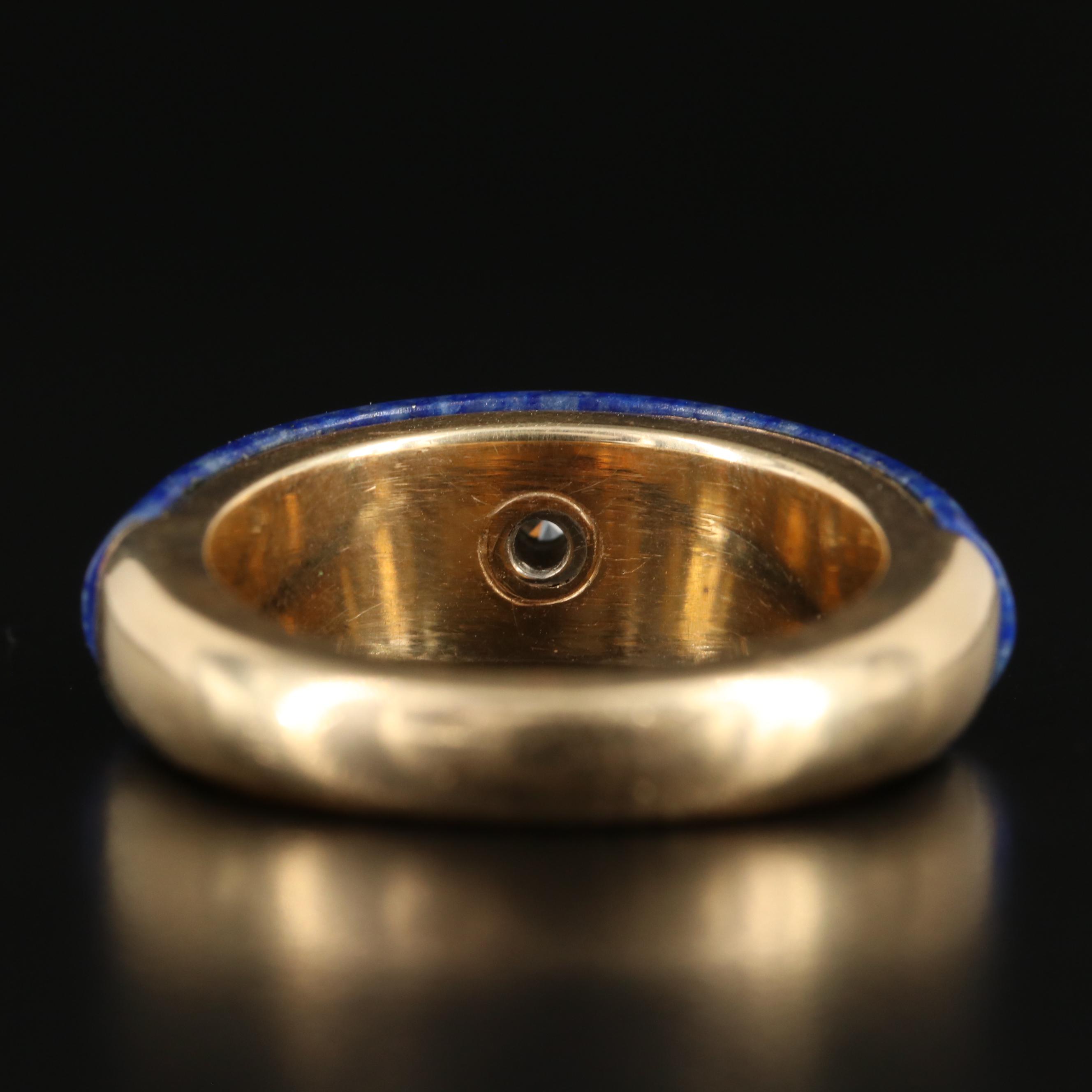 14K Lapis Lazuli and Diamond Ring