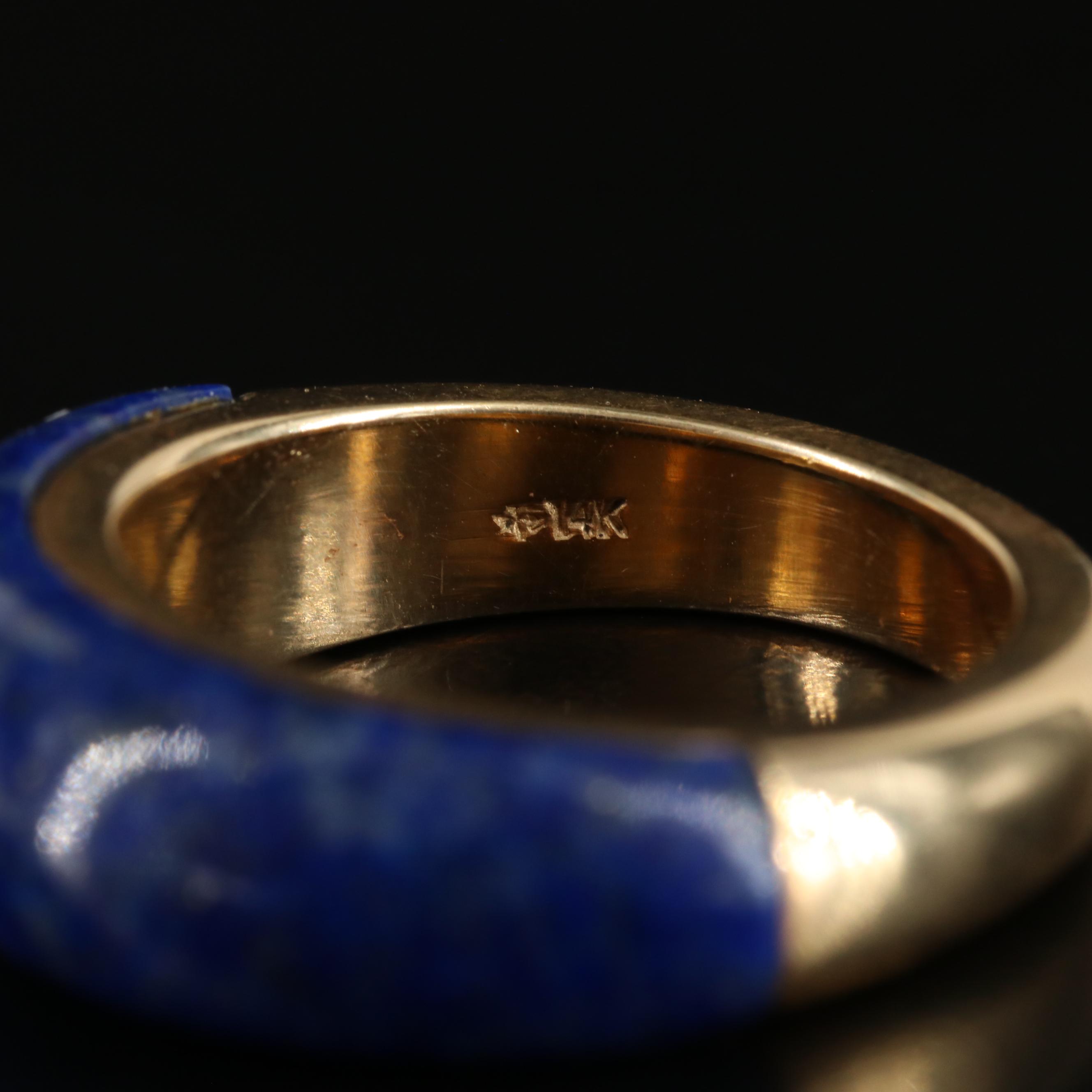 14K Lapis Lazuli and Diamond Ring