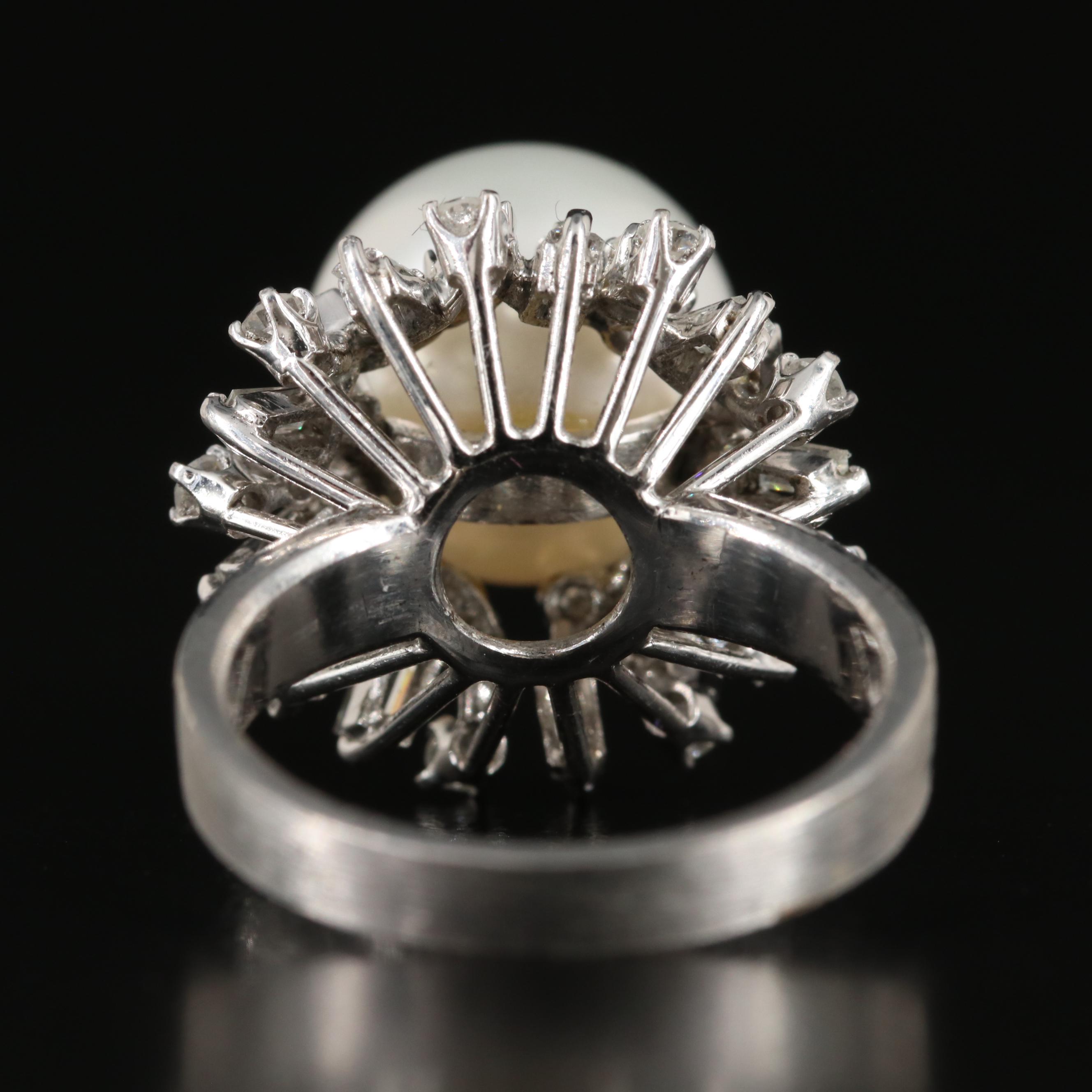 14K Pearl and Diamond Ring