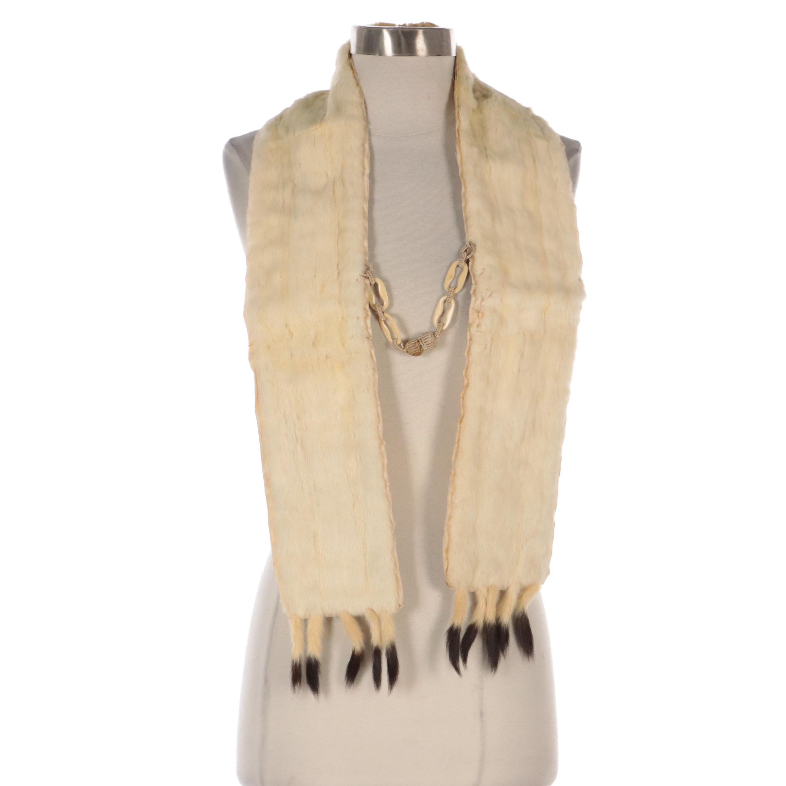 Ermine Fur Stole with Tails from Alms & Doepke