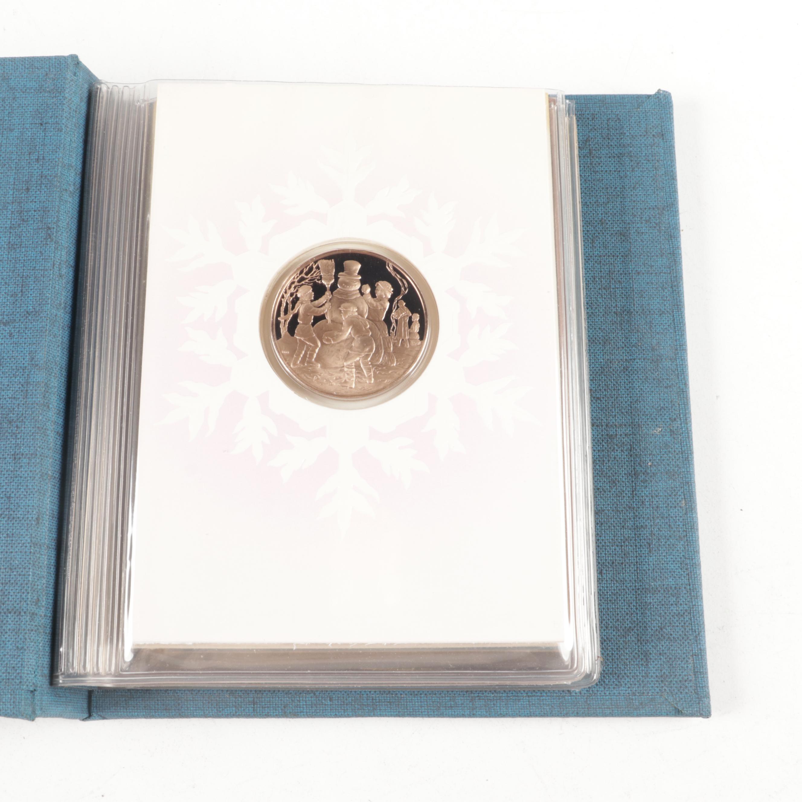 Franklin Mint Medallic Limited Edition Holiday Cards