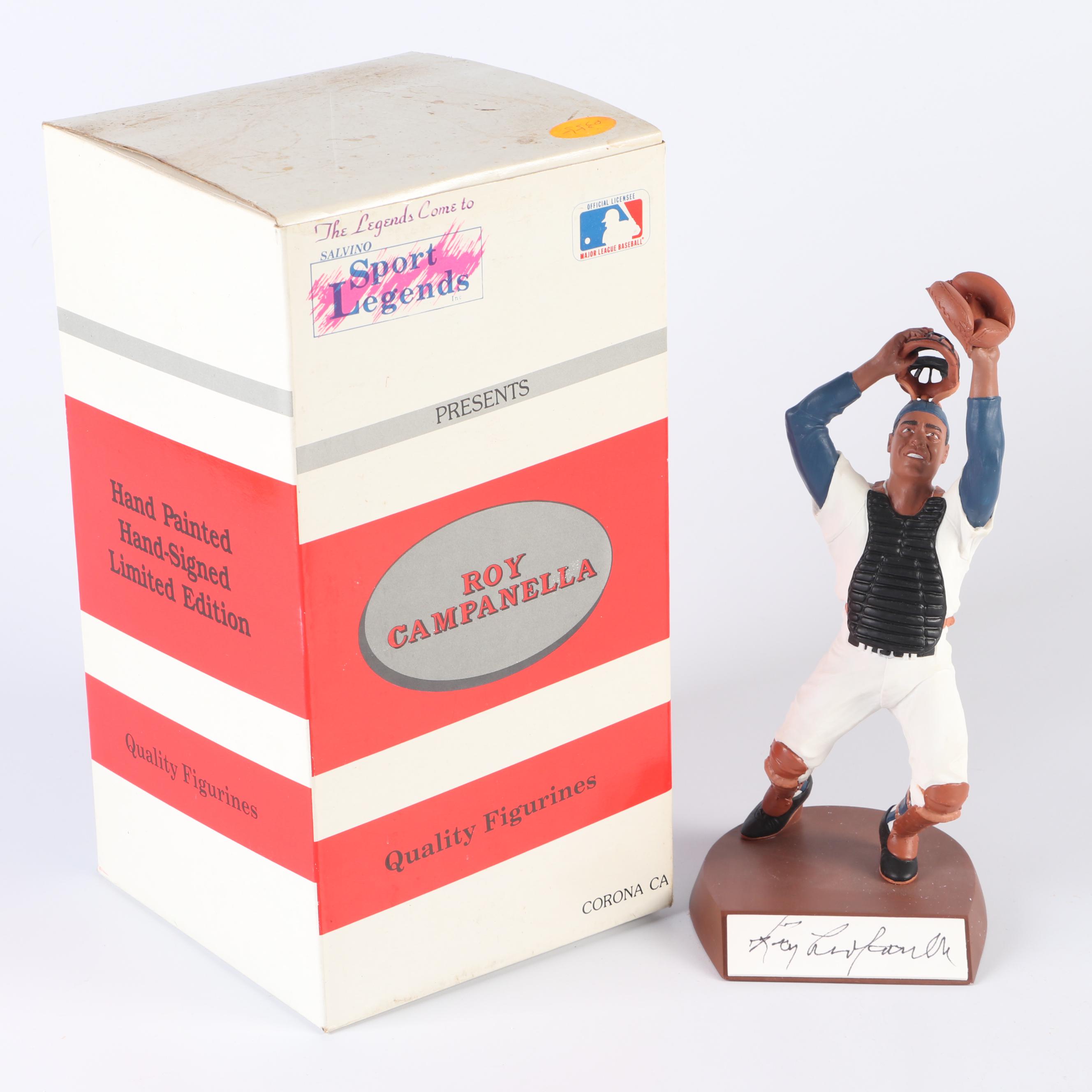 Roy Campanella Signed Sport Legends Figurine with Books, Vinyl Albums, and More