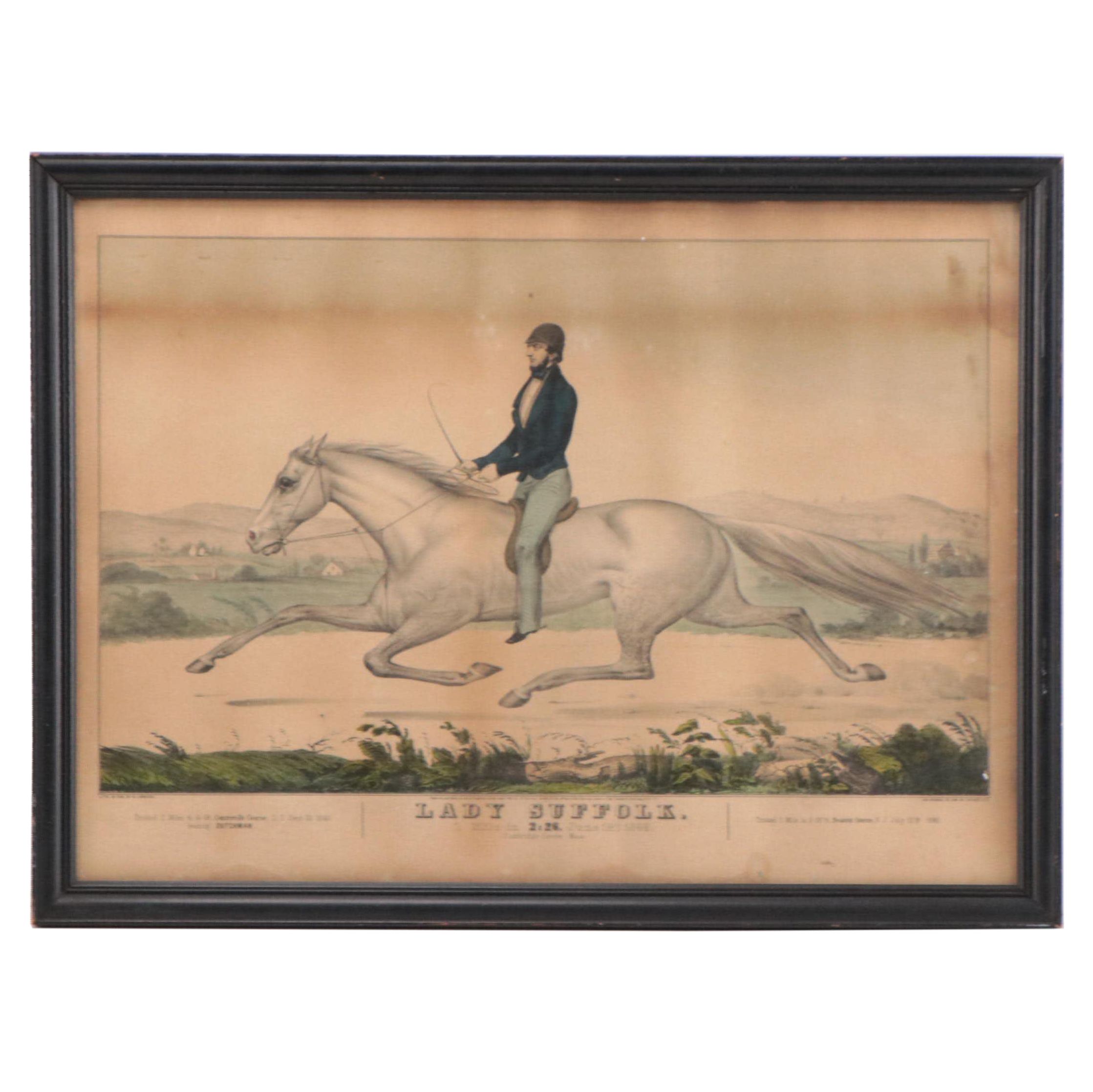 Nathaniel Currier Lithograph "Lady Suffolk," 1850
