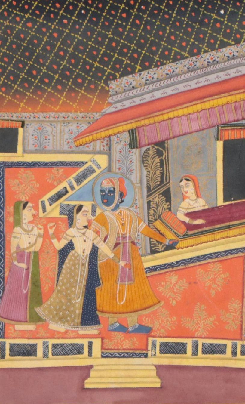 Mughal Indian Rajasthani Ragamala Gouache Painting, 18th to 19th Century