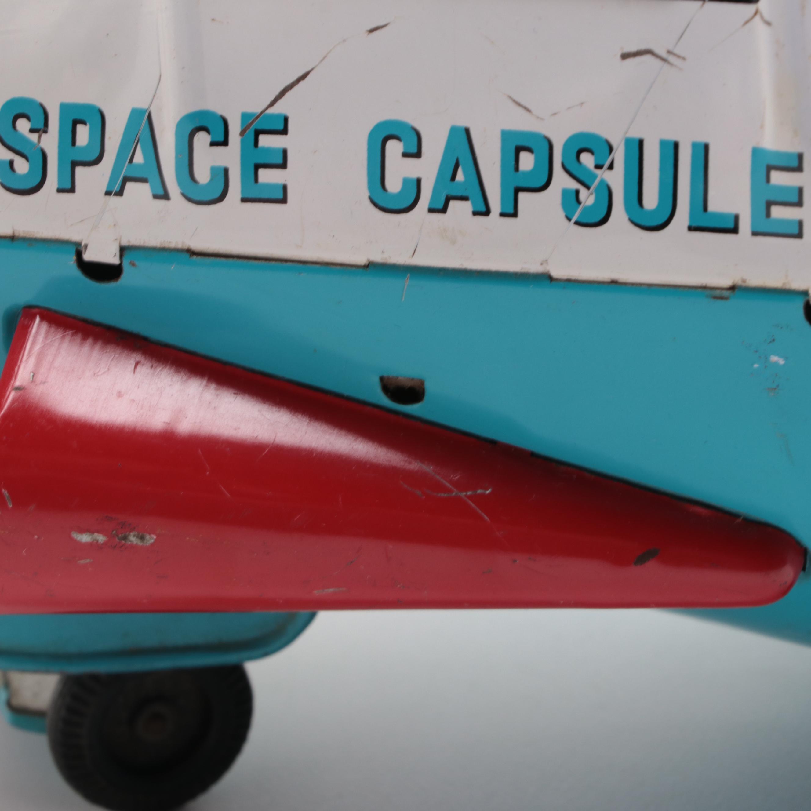 Modern Toys Space Capsule 5 Tin Lithograph Toy, Mid-20th Century