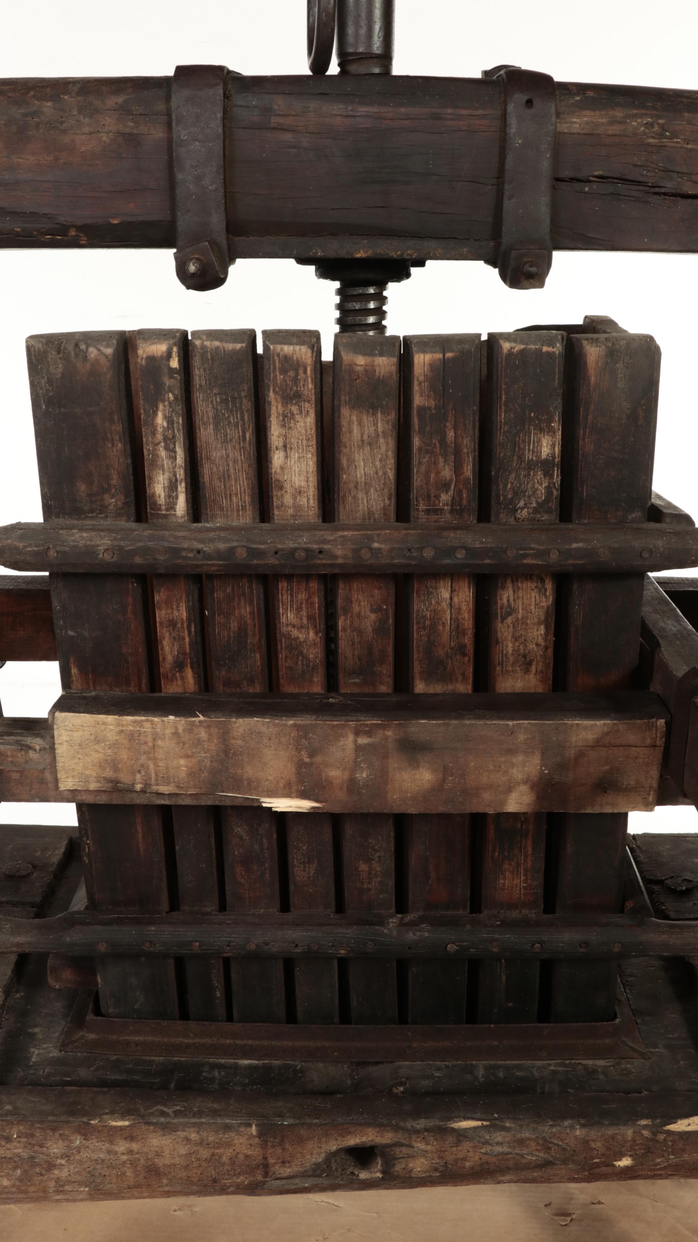 Hungarian Wood and Cast Iron Wine Press