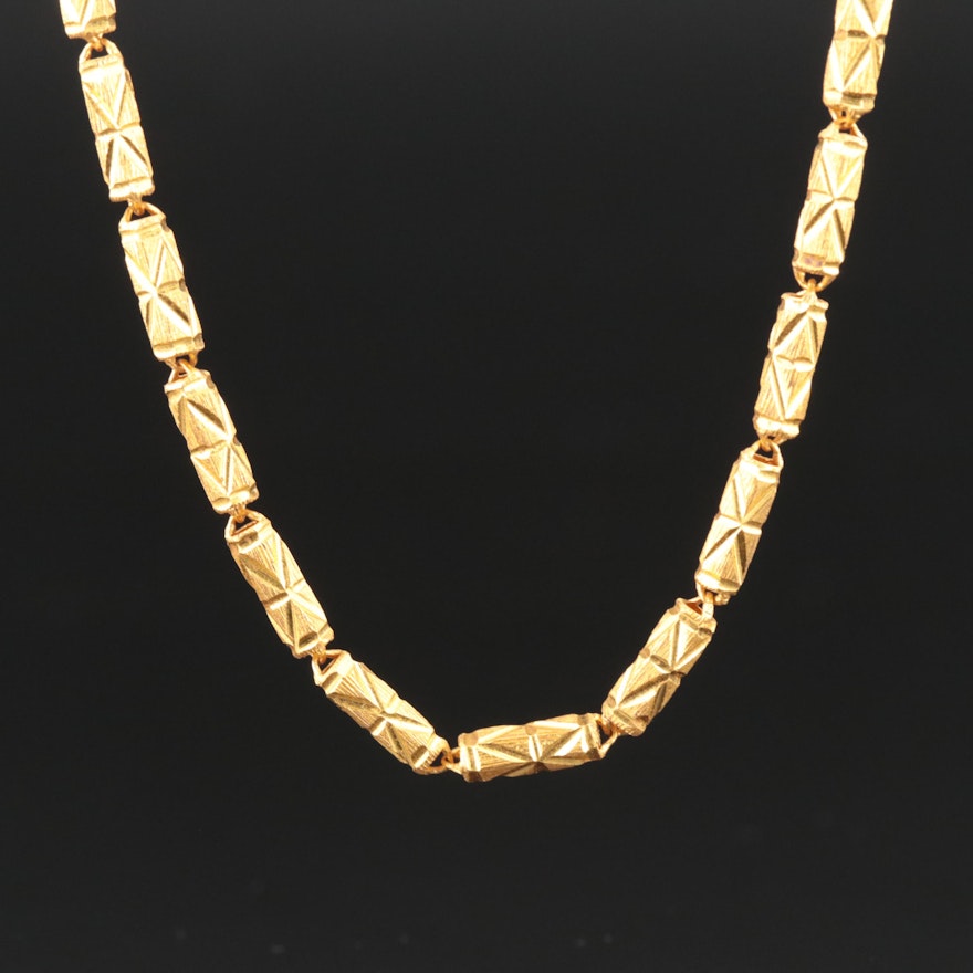 24K Baht Style Chain Necklace