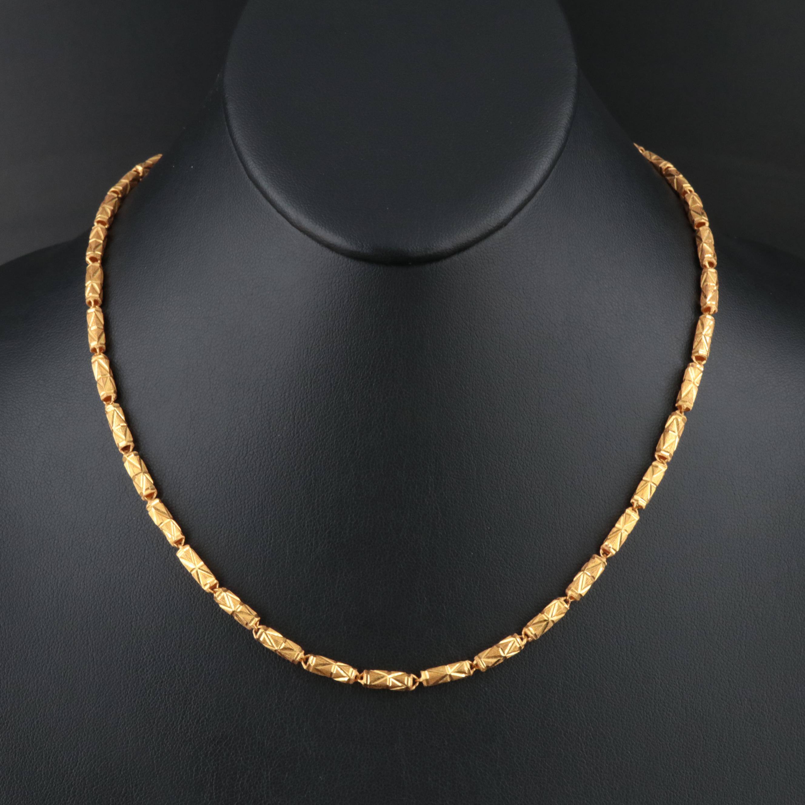 24K Baht Style Chain Necklace