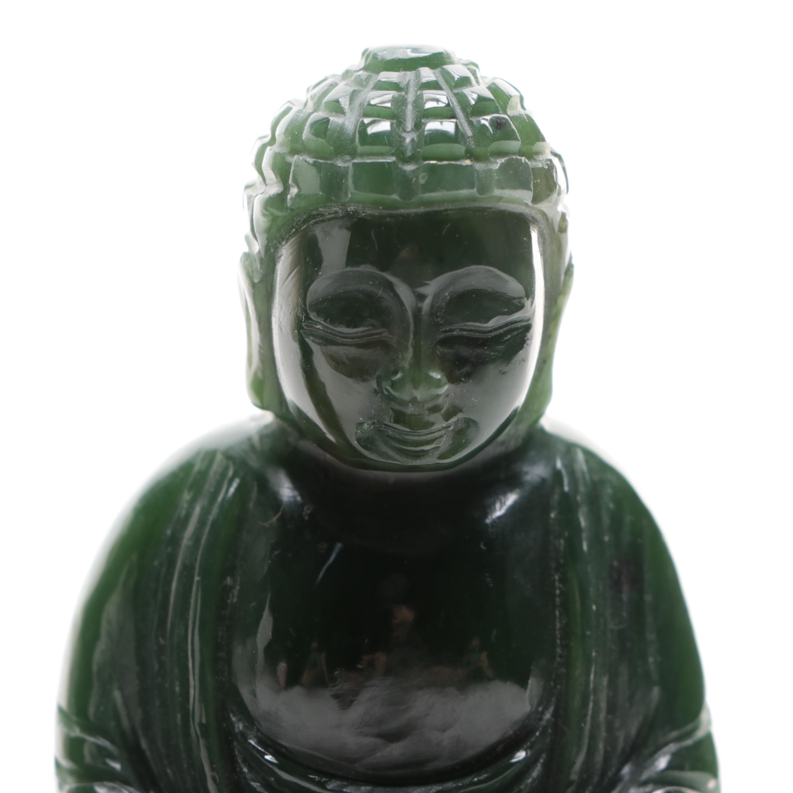Chinese Carved Nephrite Buddha Figures