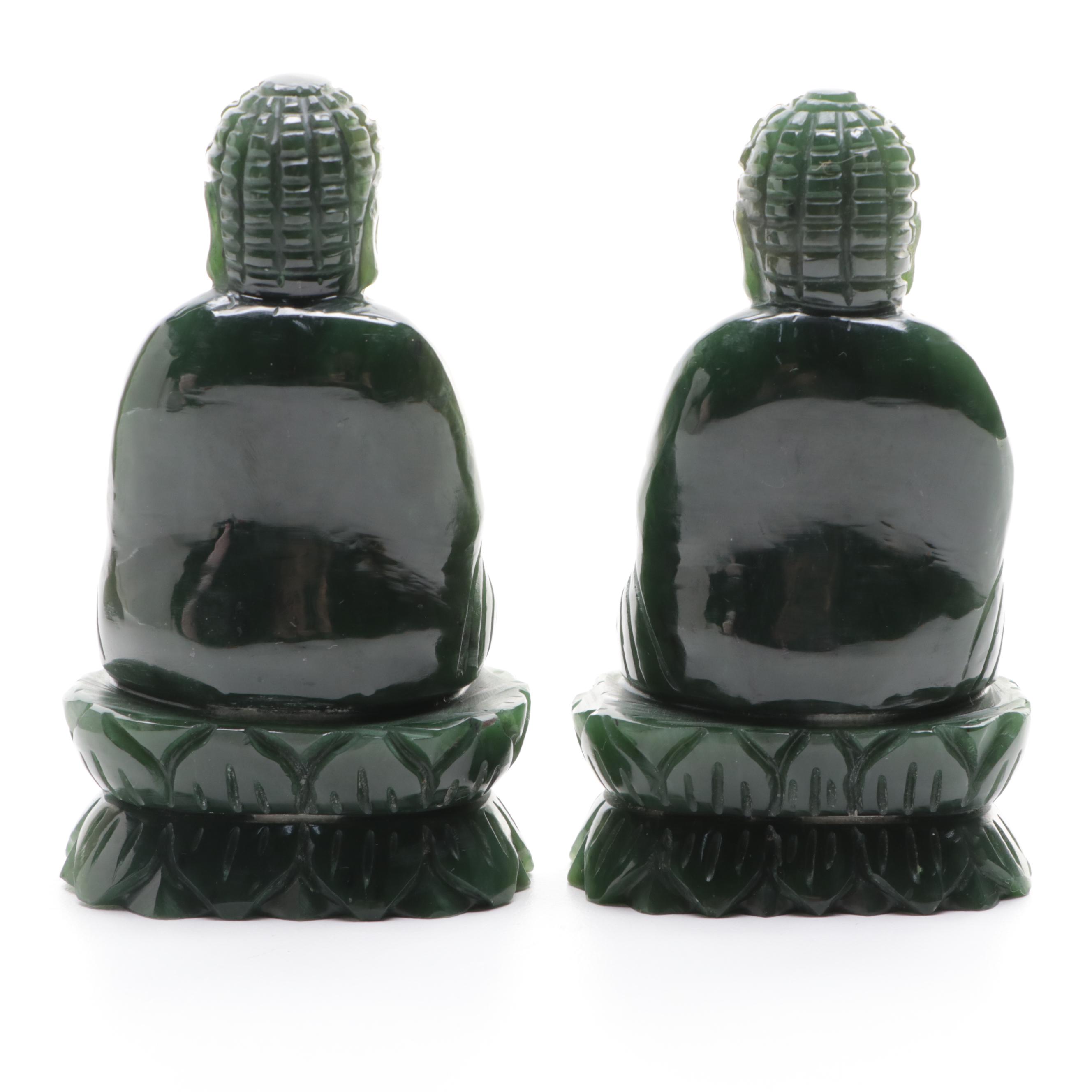 Chinese Carved Nephrite Buddha Figures