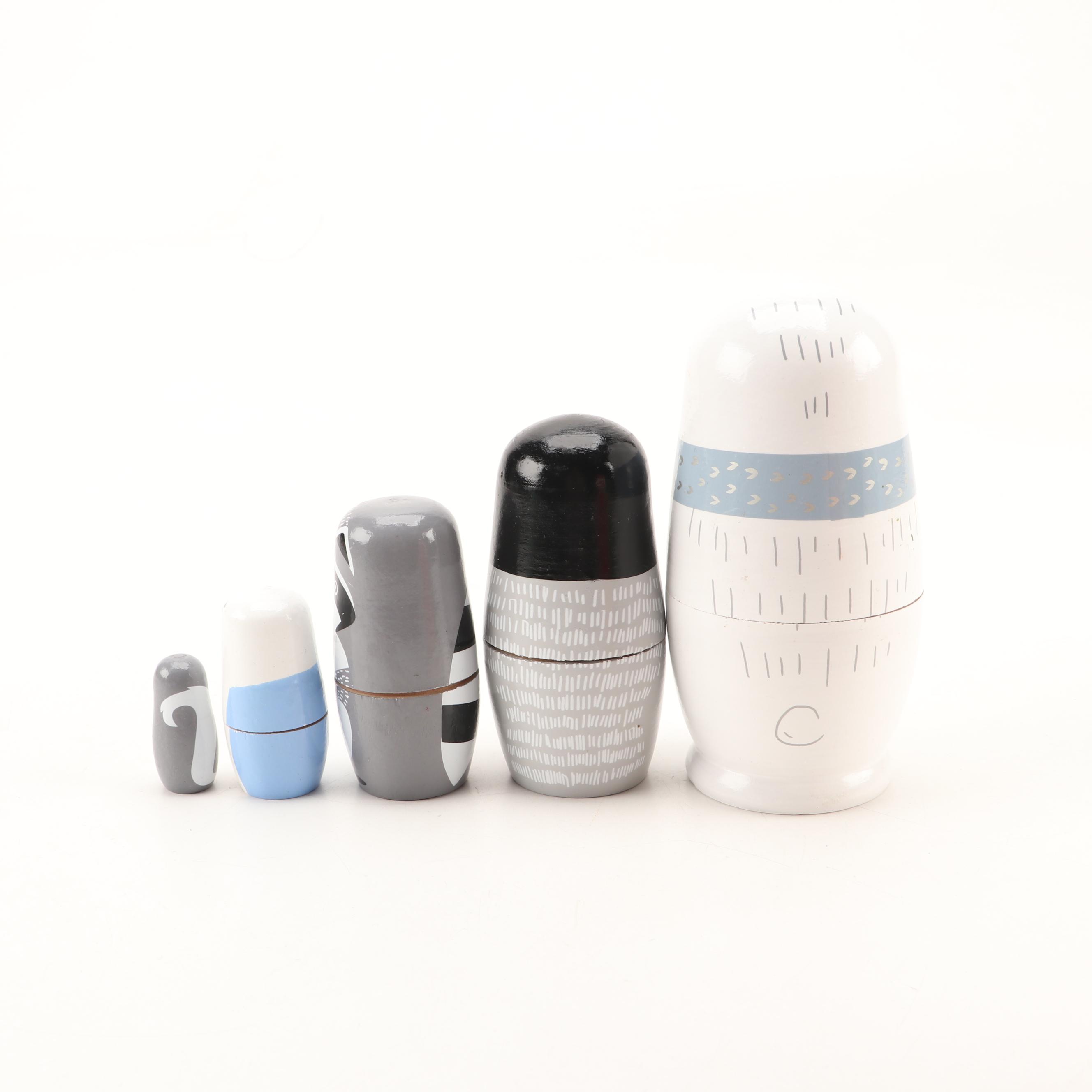 Santa Claus, Frog and Arctic Animal Matryoshka Nesting Dolls