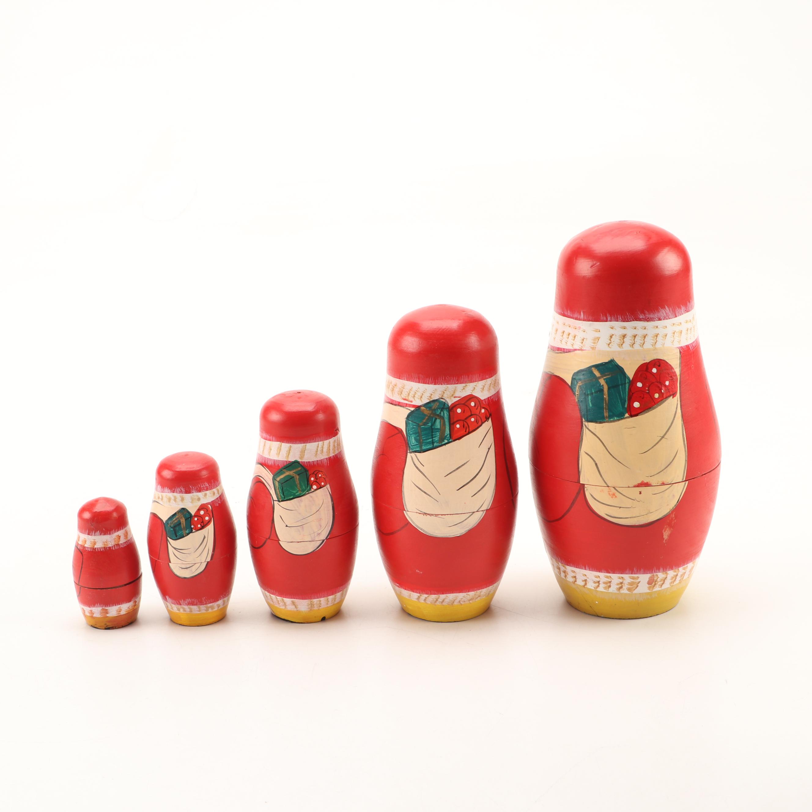 Santa Claus, Frog and Arctic Animal Matryoshka Nesting Dolls