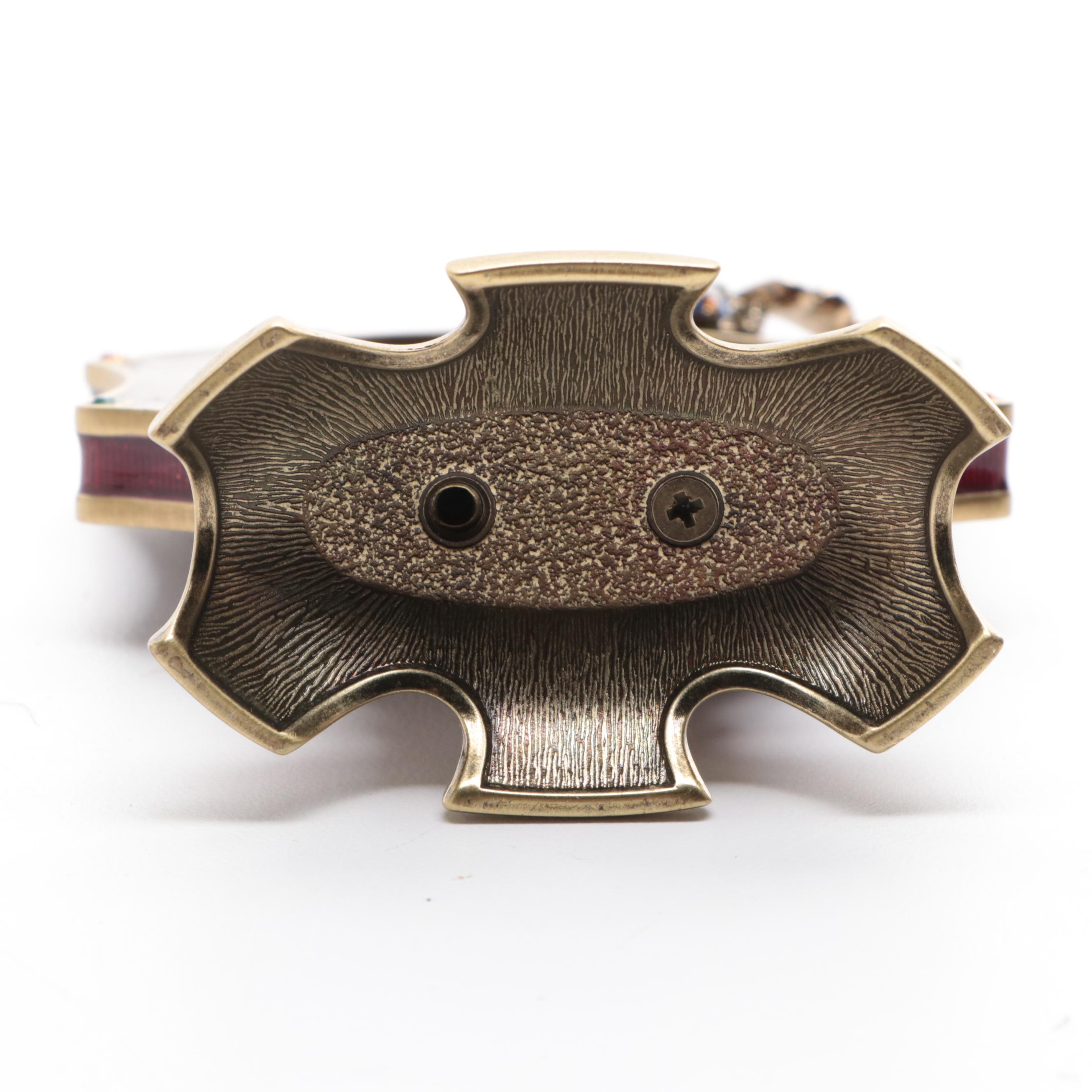 Jay Strongwater Enameled Metal Bee Desk Clock