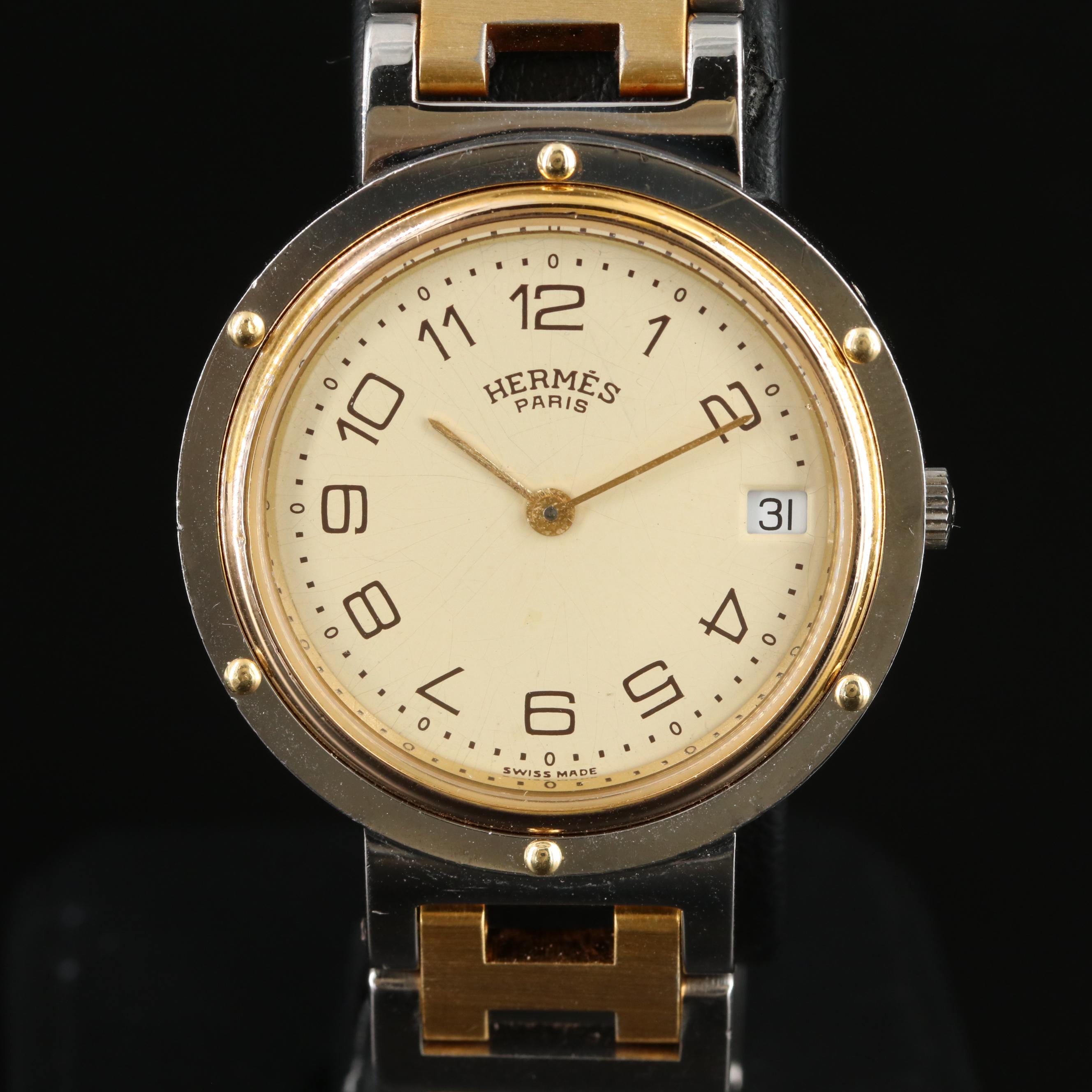 Hermès Vintage Two-Tone Bracelet 34MM Quartz Watch