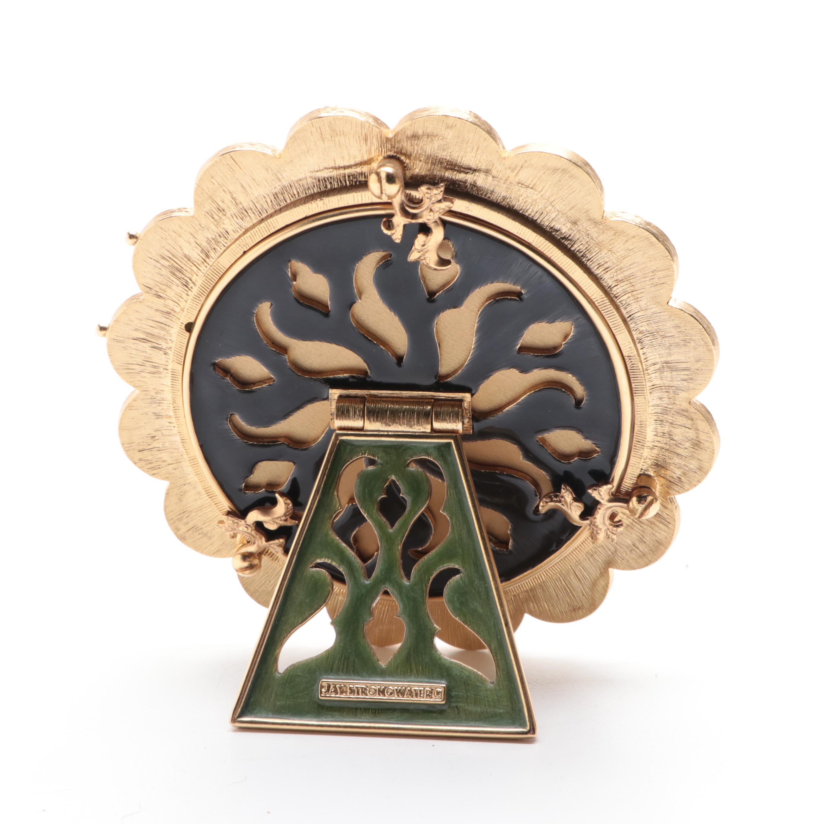 Jay Strongwater Enameled and Jeweled Round Table Top Picture Frame