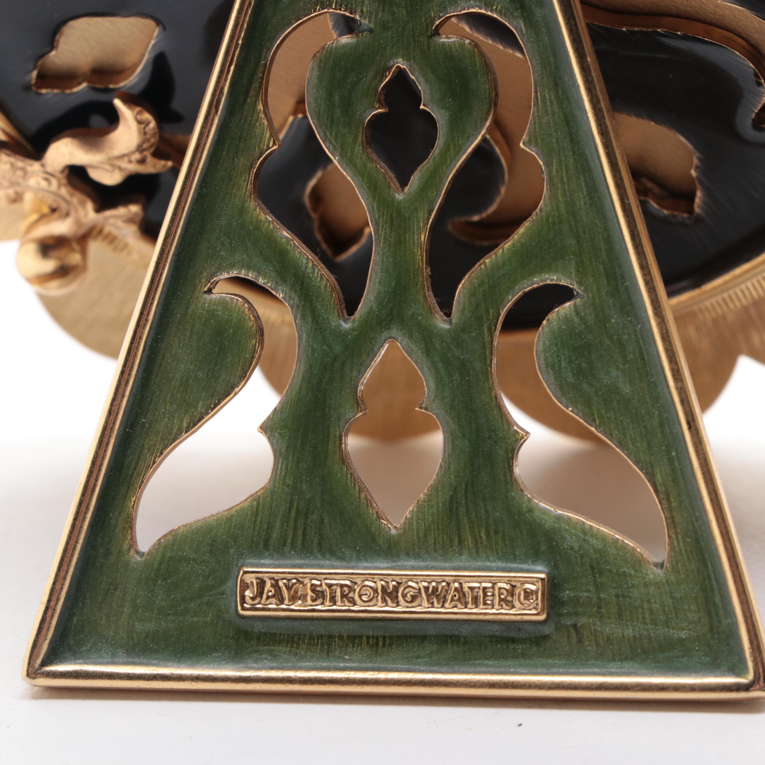 Jay Strongwater Enameled and Jeweled Round Table Top Picture Frame