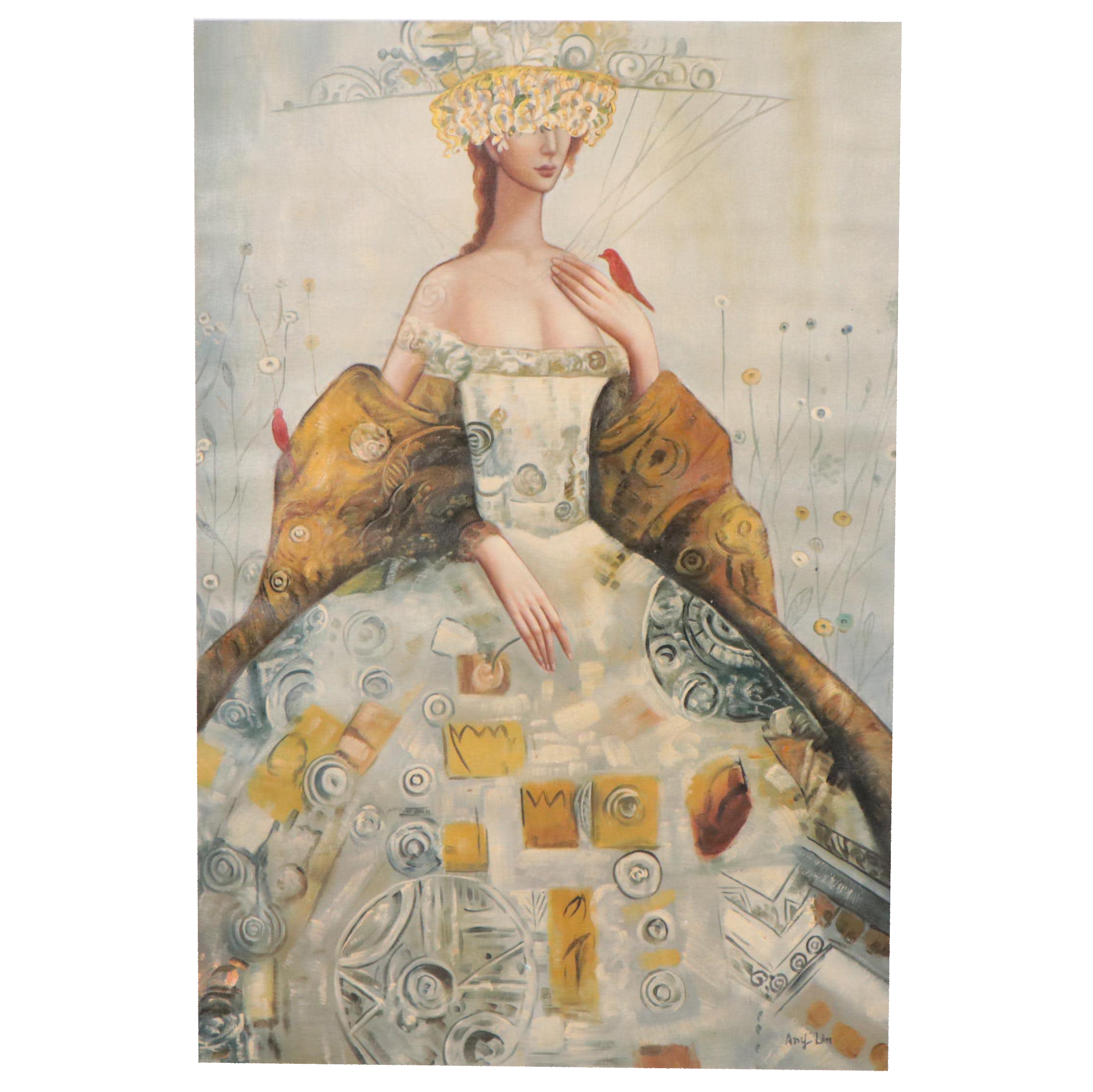 Amy Lin Portrait Oil Painting, 21st Century