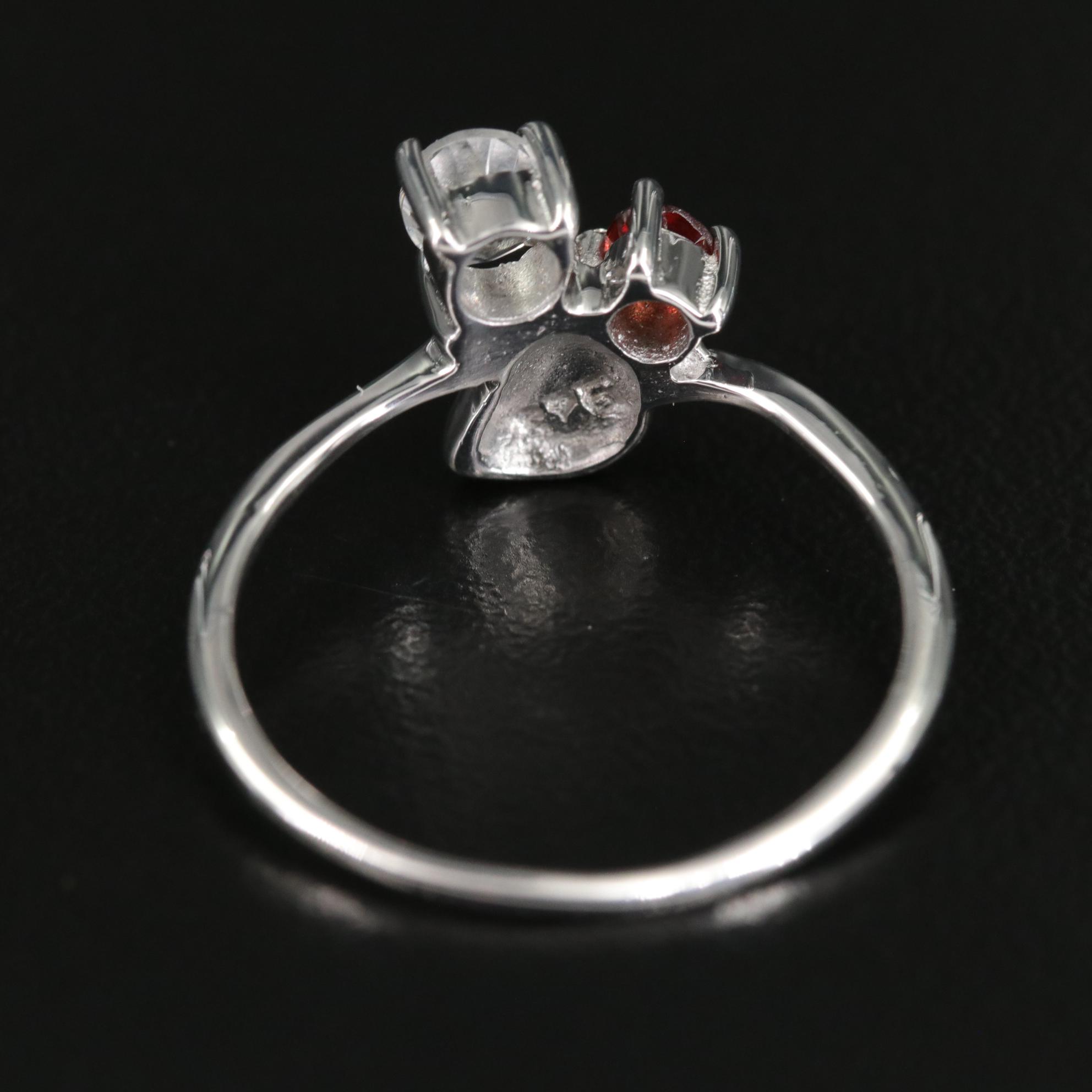 Sterling Topaz and Garnet Ring