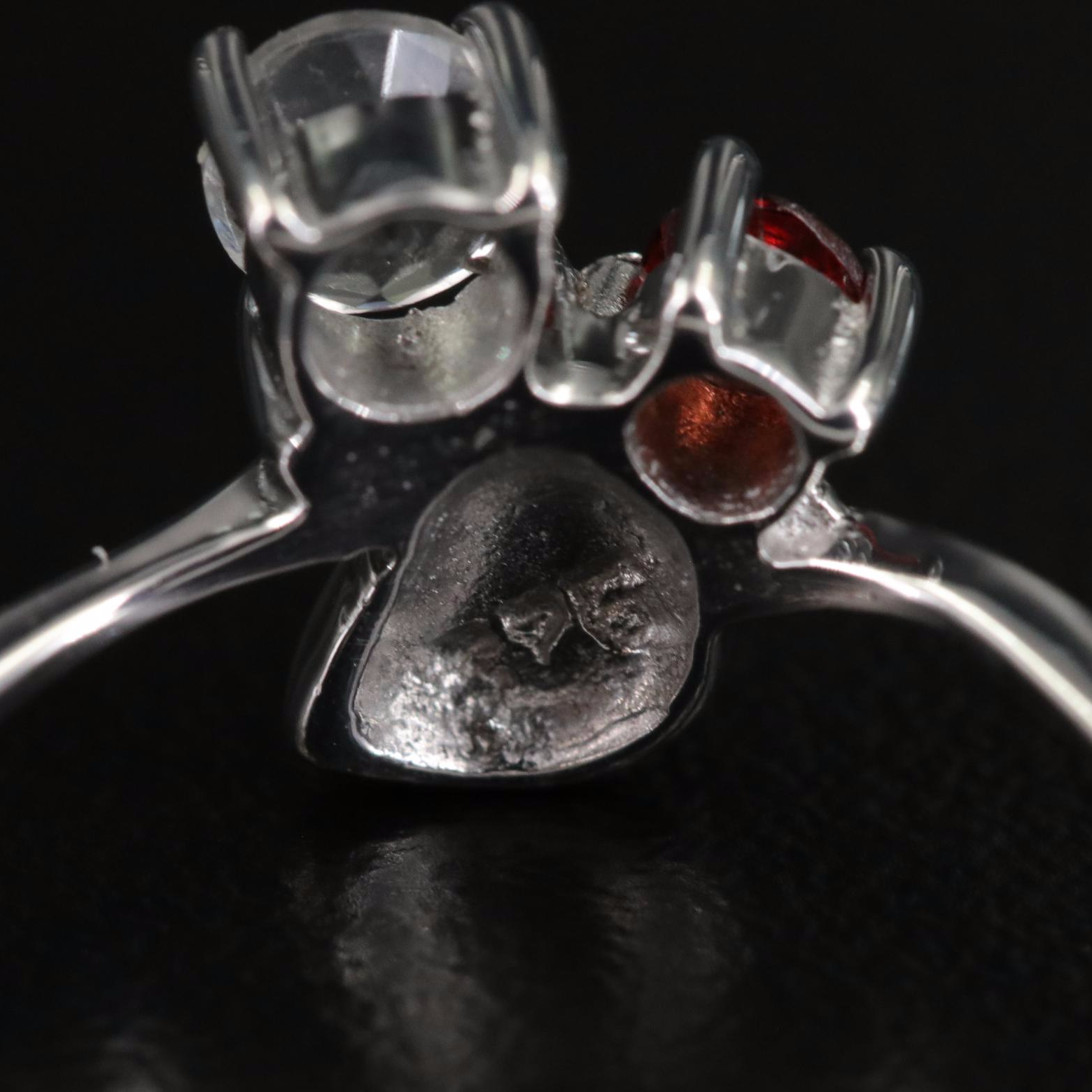 Sterling Topaz and Garnet Ring