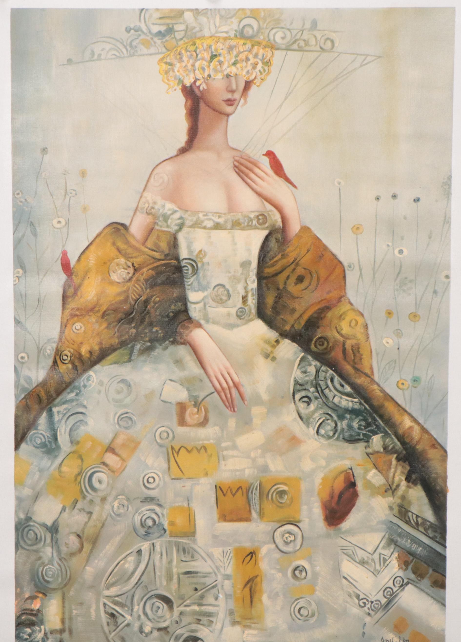 Amy Lin Portrait Oil Painting, 21st Century