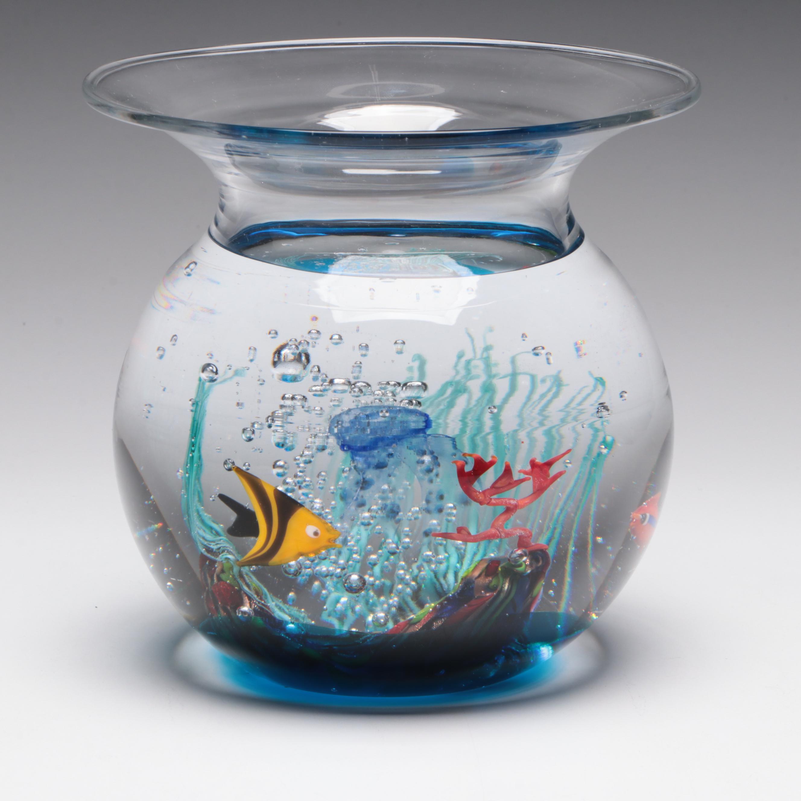 Elio Raffaeli Murano Art Glass Aquarium Fishbowl Sculpture | Everything ...