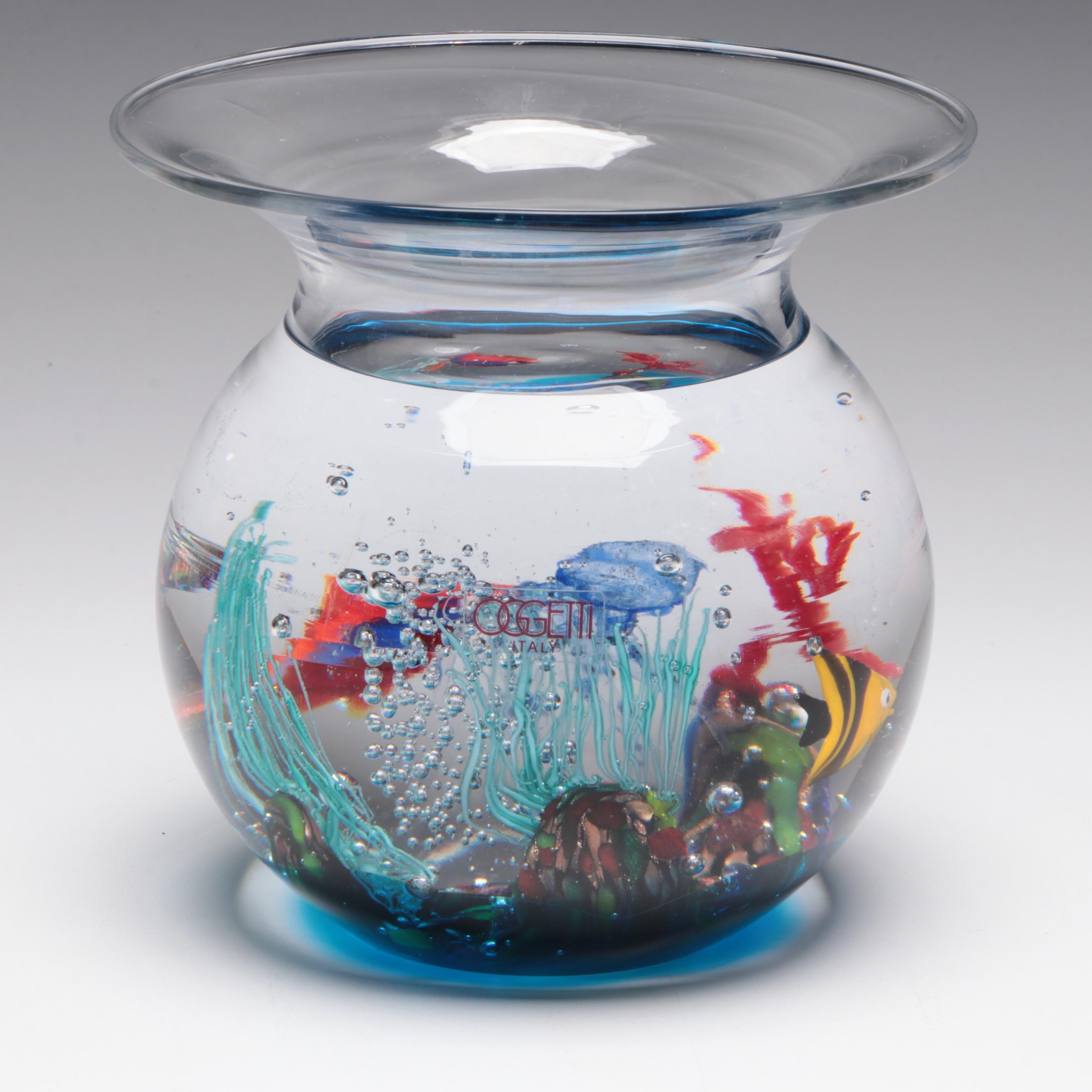 Elio Raffaeli Murano Art Glass Aquarium Fishbowl Sculpture EBTH