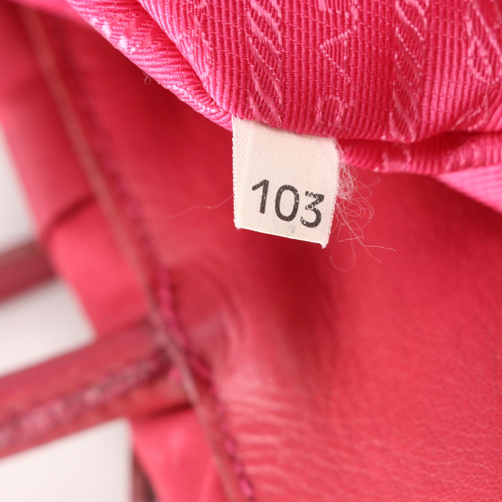 Prada Pink Tessuto Nylon and Lambskin Leather Two-Way Bag with Flat Bow