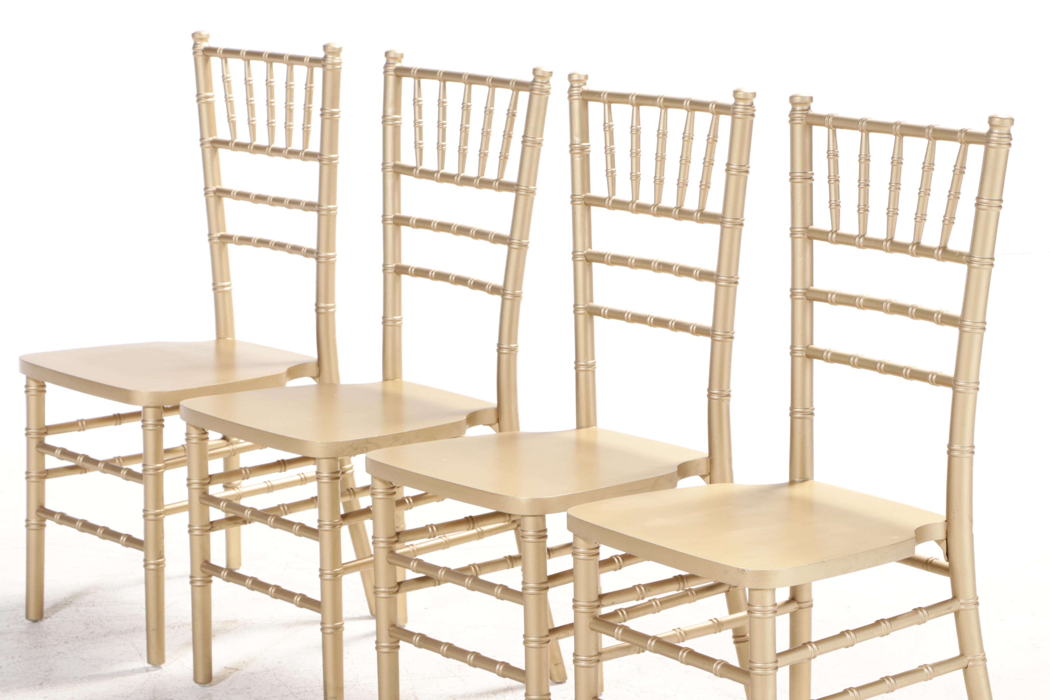 Four Chiavari Regency Style GiltDecorated and Simulated Bamboo Side