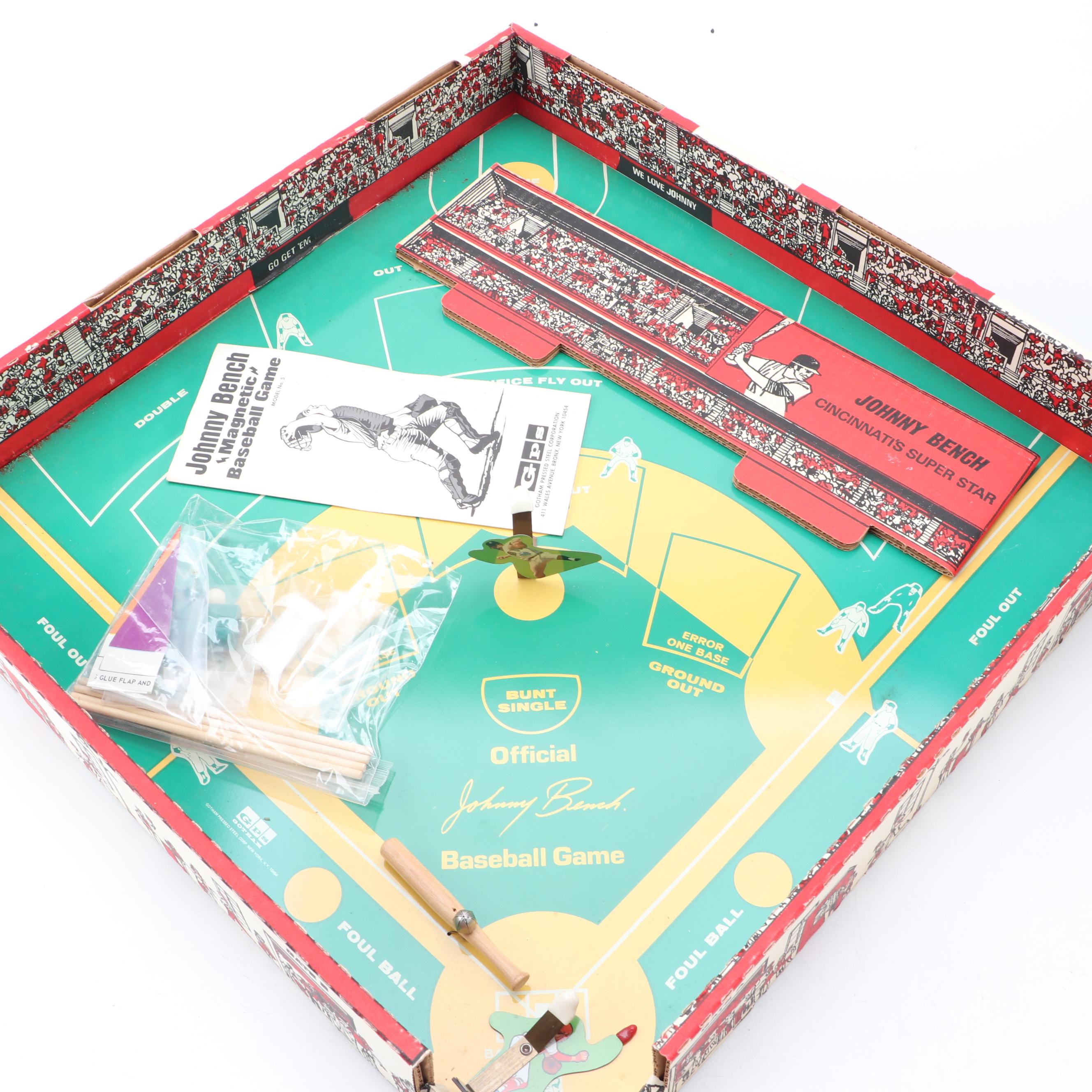 "Johnny Bench Electric Baseball Game" with "Q-Stick Cro-K", and "Longball"