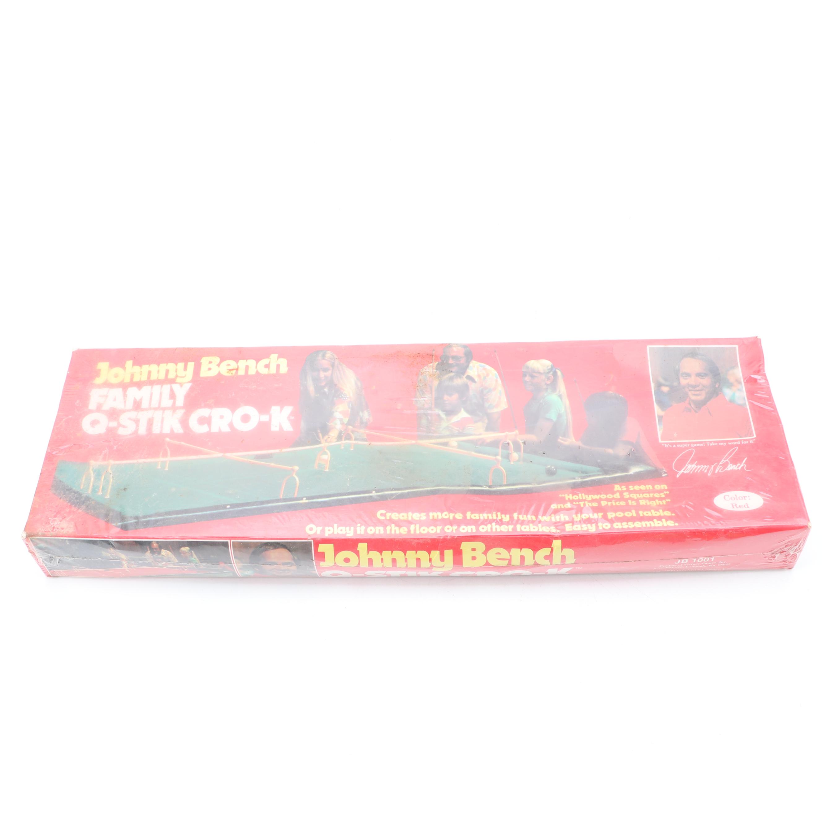 "Johnny Bench Electric Baseball Game" with "Q-Stick Cro-K", and "Longball"