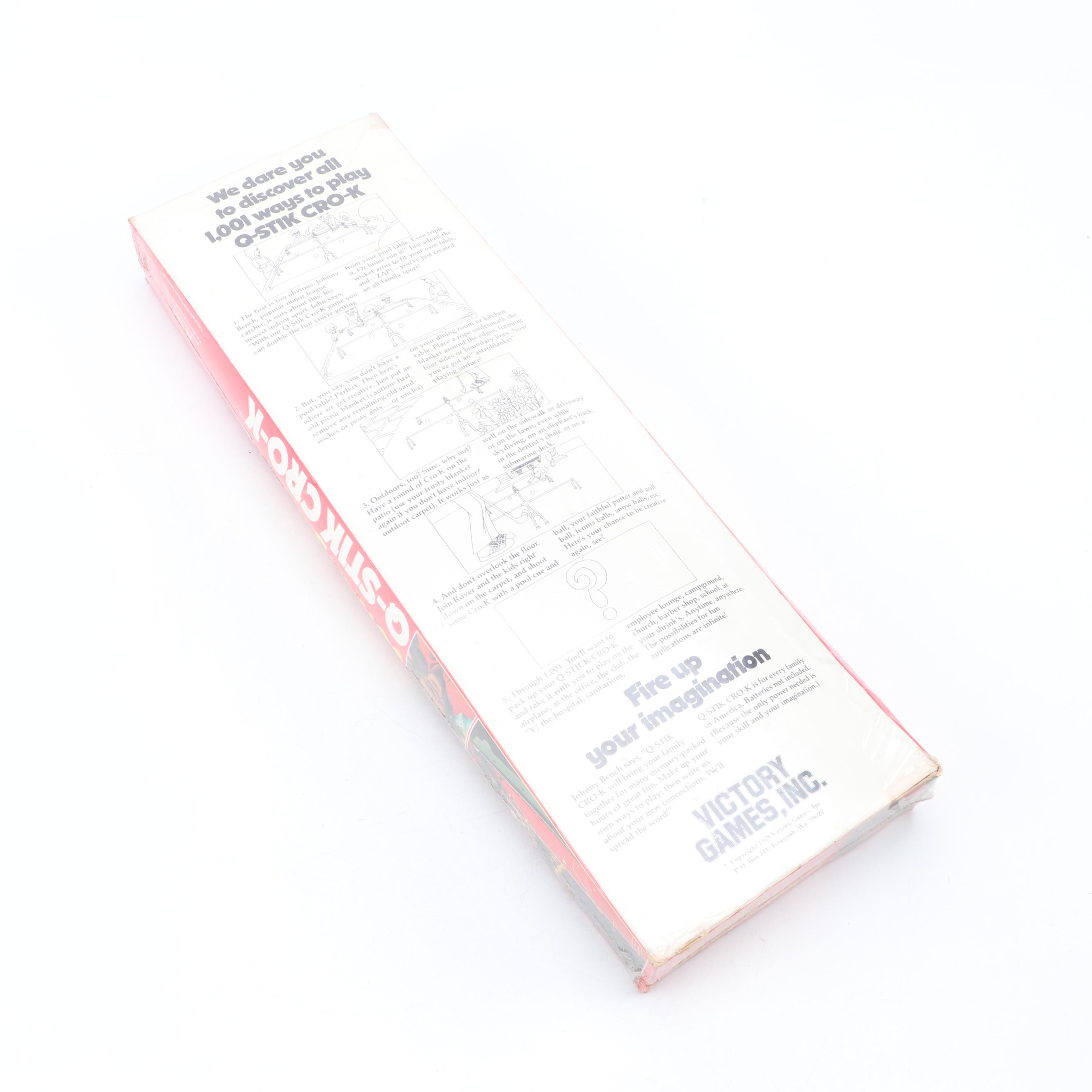 "Johnny Bench Electric Baseball Game" with "Q-Stick Cro-K", and "Longball"