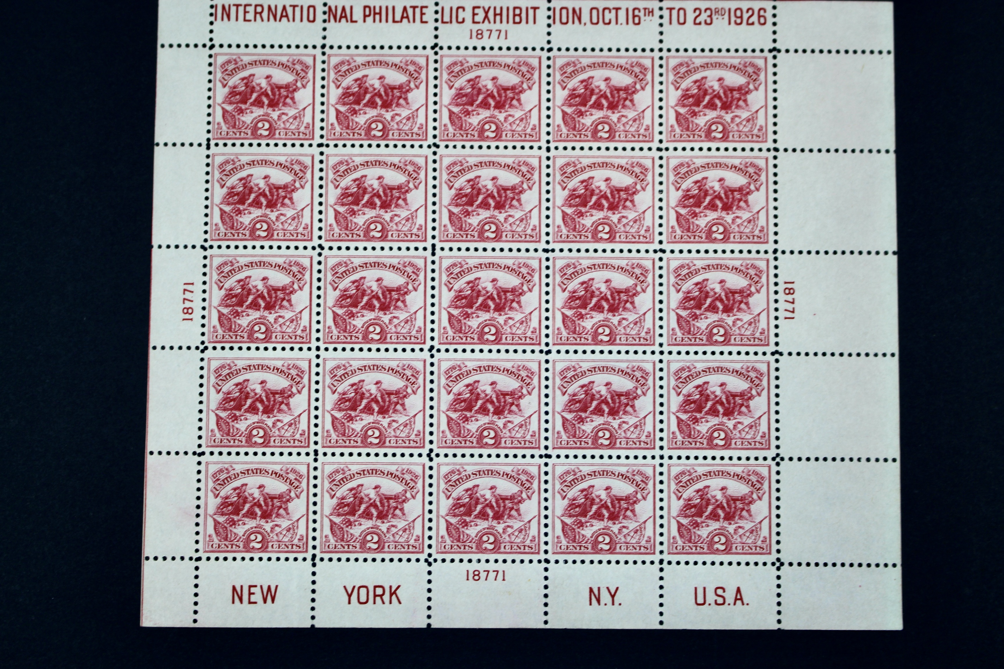 Scott #630 White Plains Souvenir Postage Stamp Sheet