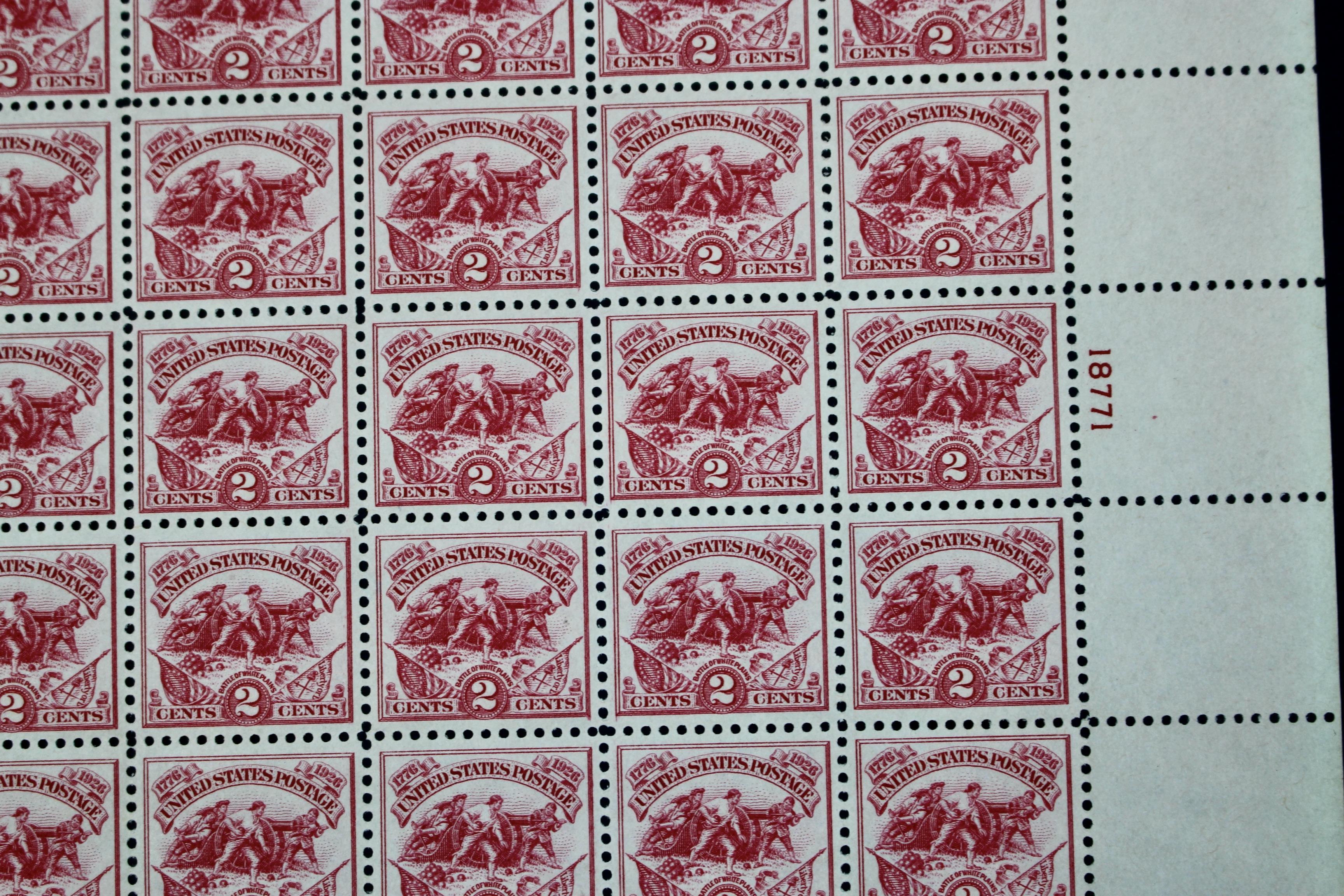 Scott #630 White Plains Souvenir Postage Stamp Sheet