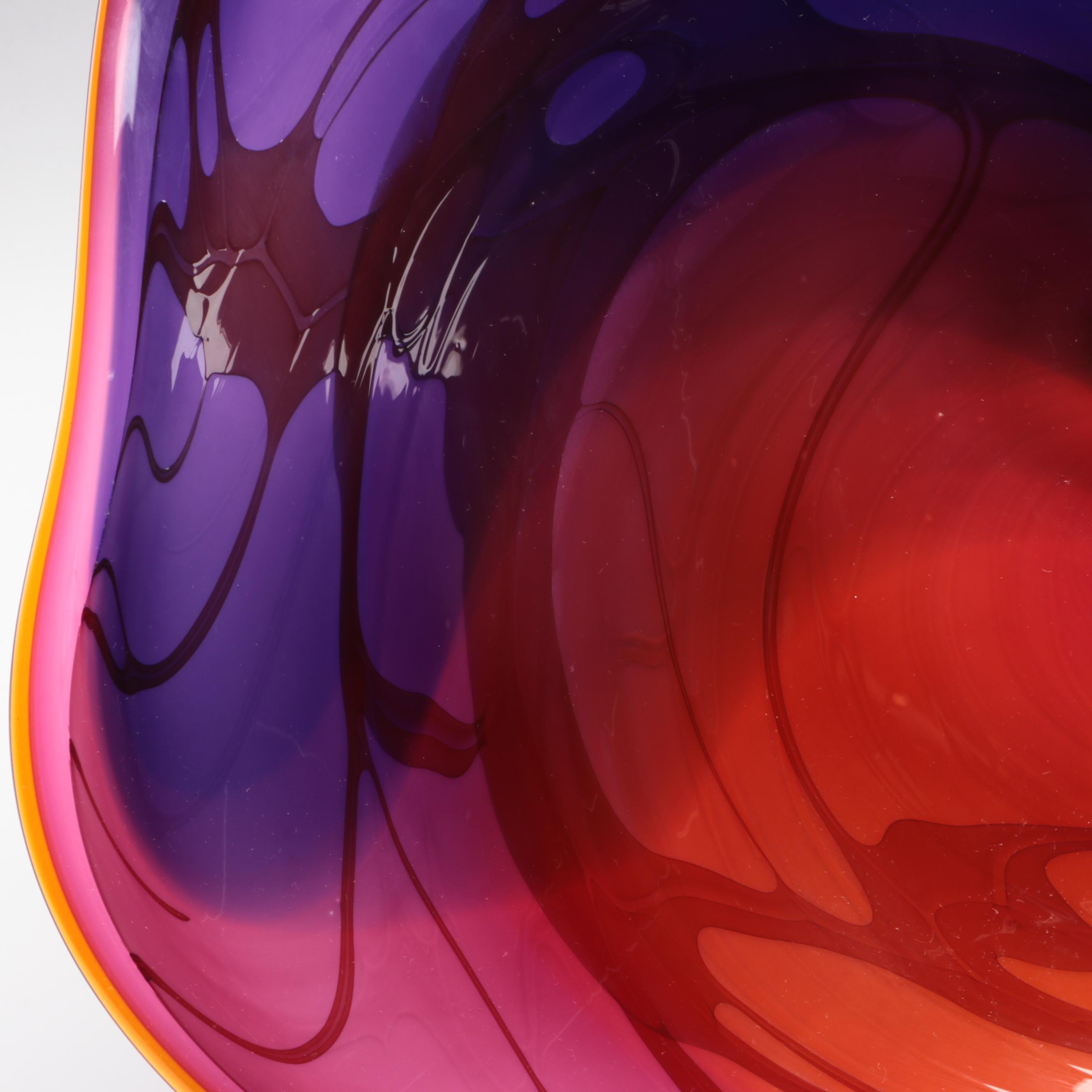 Dennis Mullen Handmade Art Glass Bowl, 2005