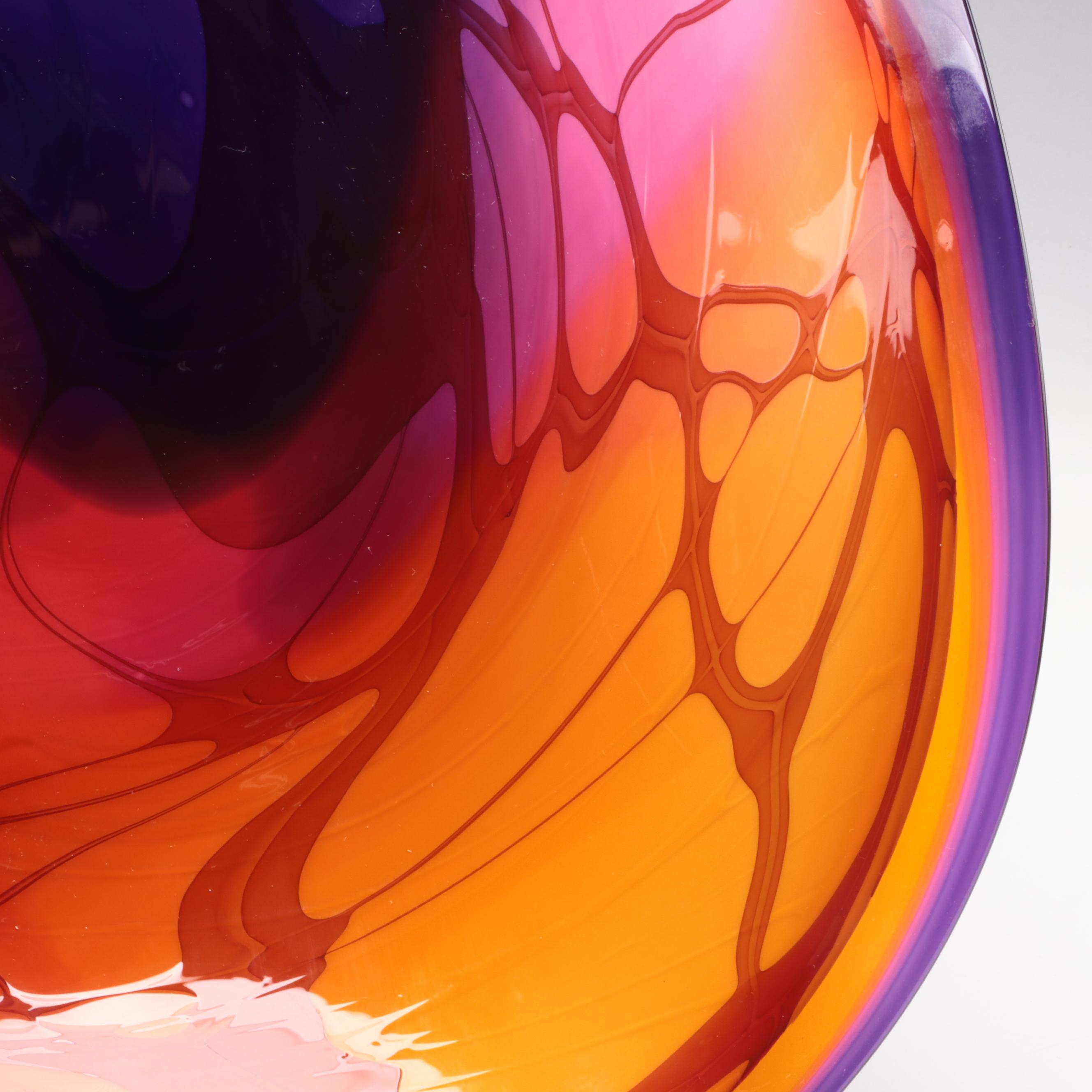 Dennis Mullen Handmade Art Glass Bowl, 2005