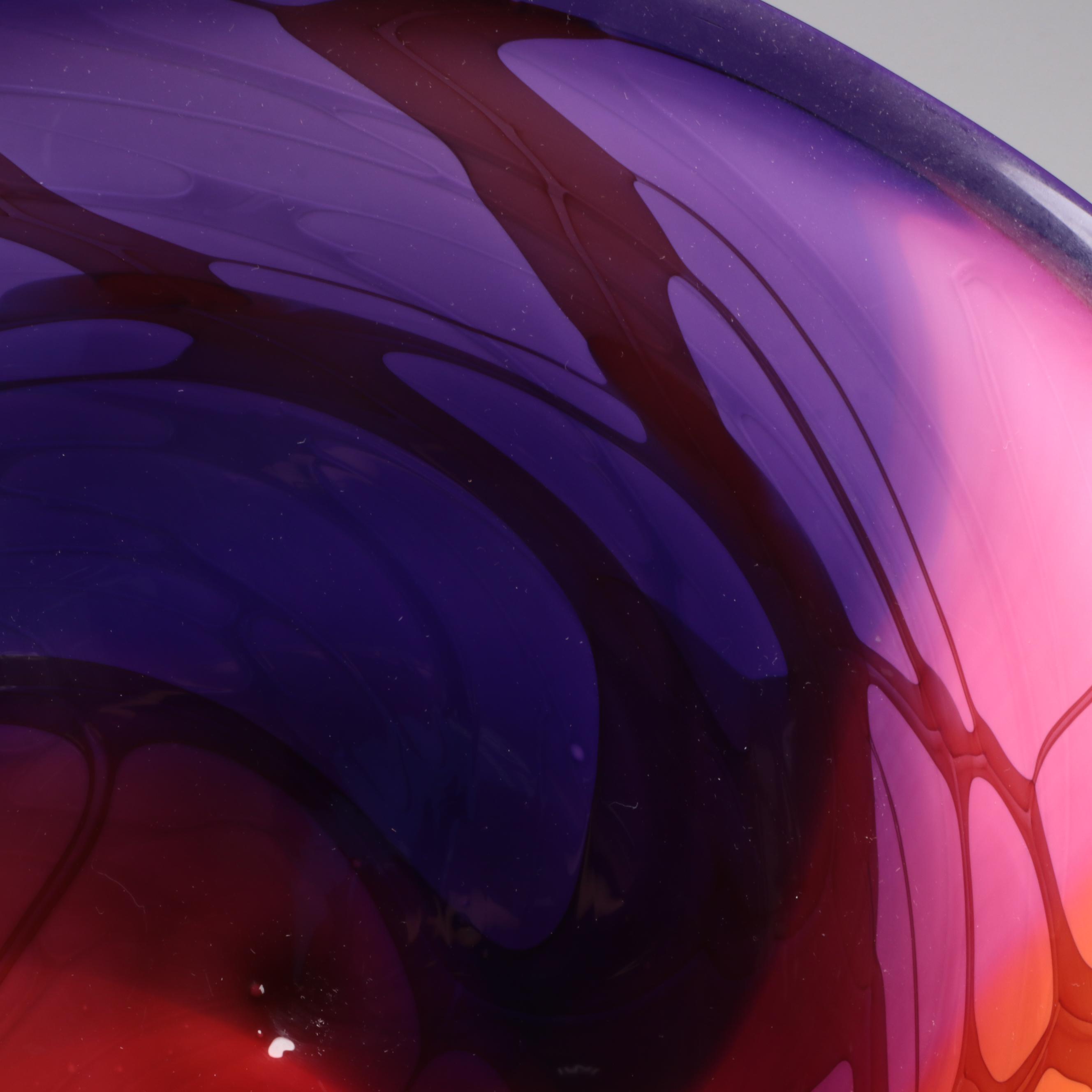 Dennis Mullen Handmade Art Glass Bowl, 2005