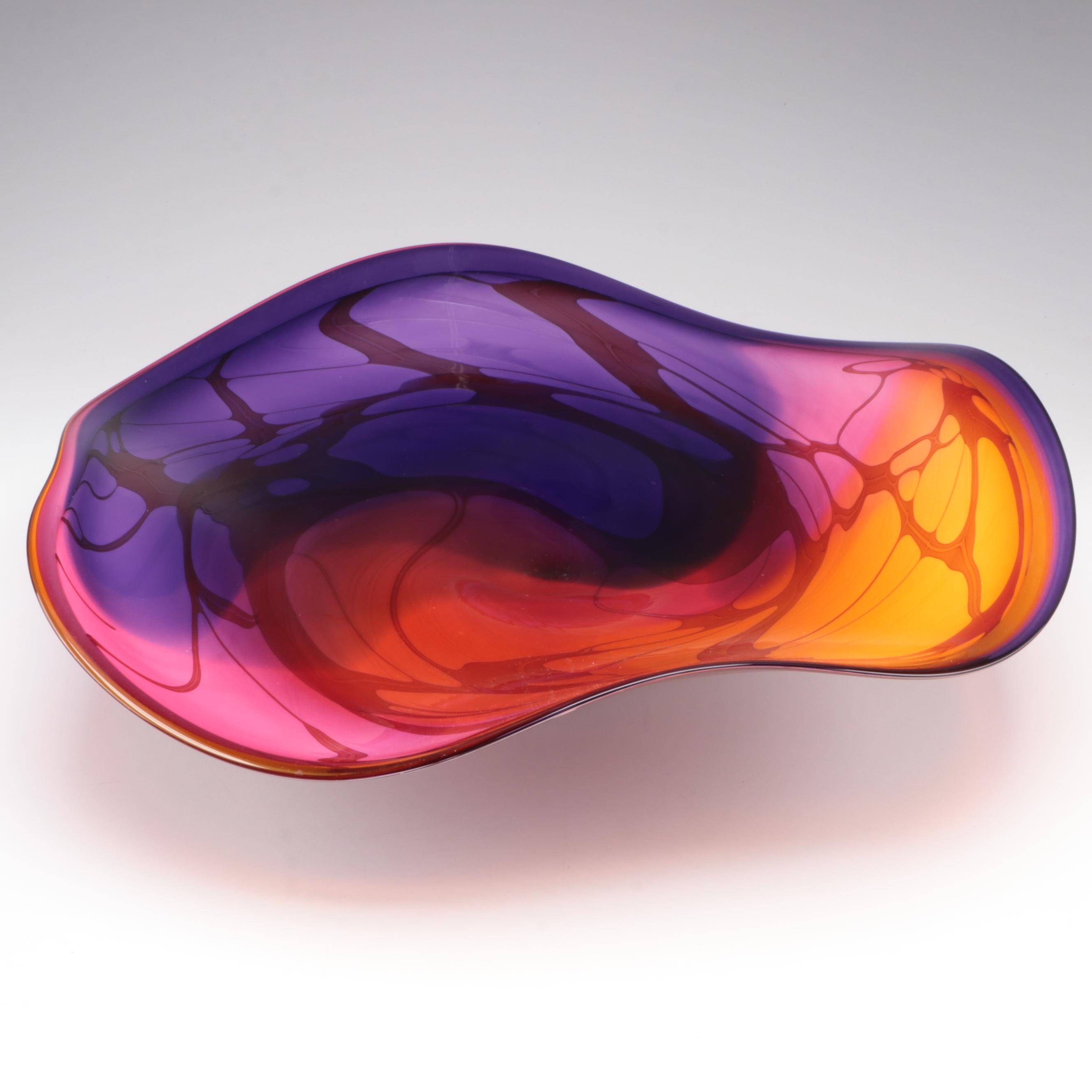 Dennis Mullen Handmade Art Glass Bowl, 2005