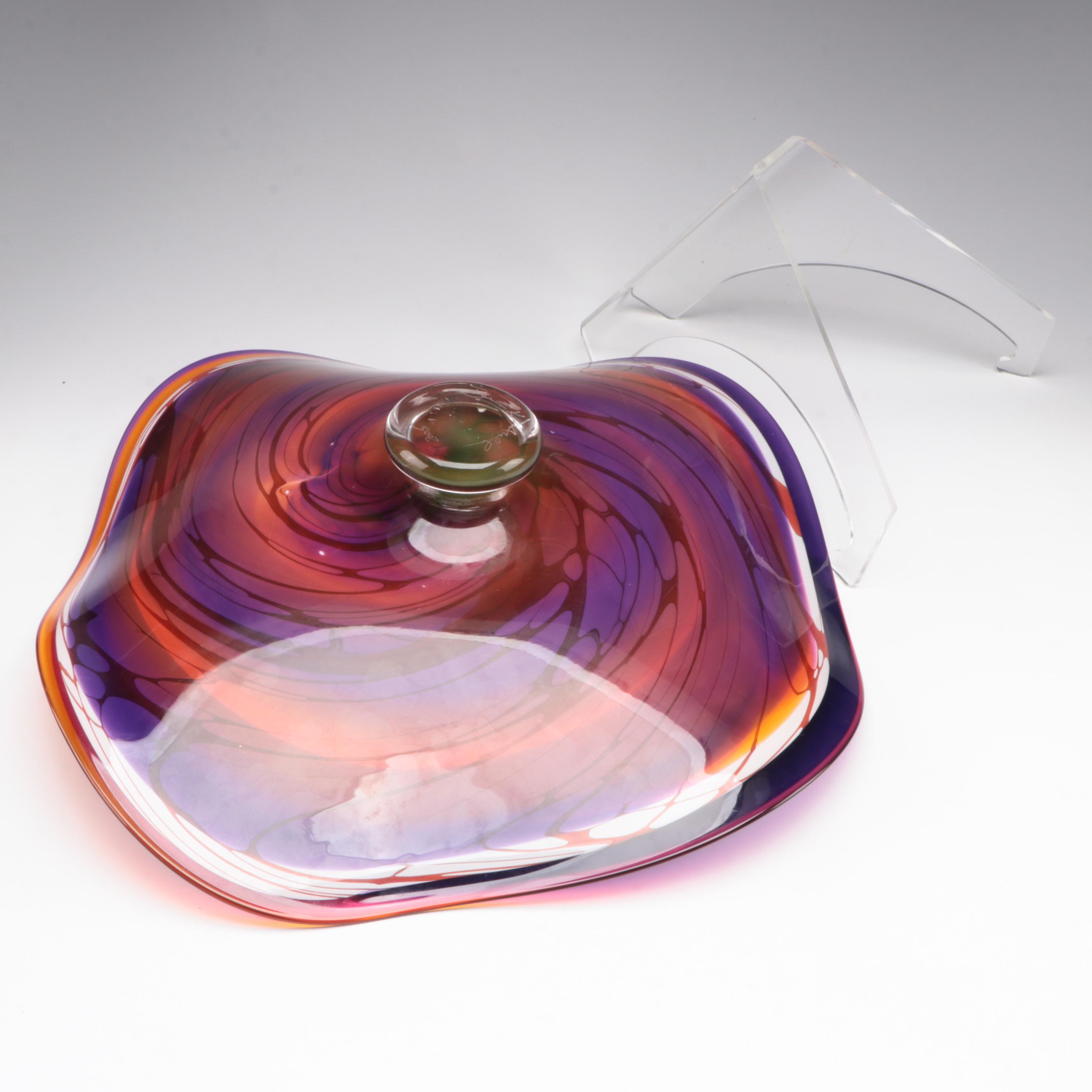 Dennis Mullen Handmade Art Glass Bowl, 2005