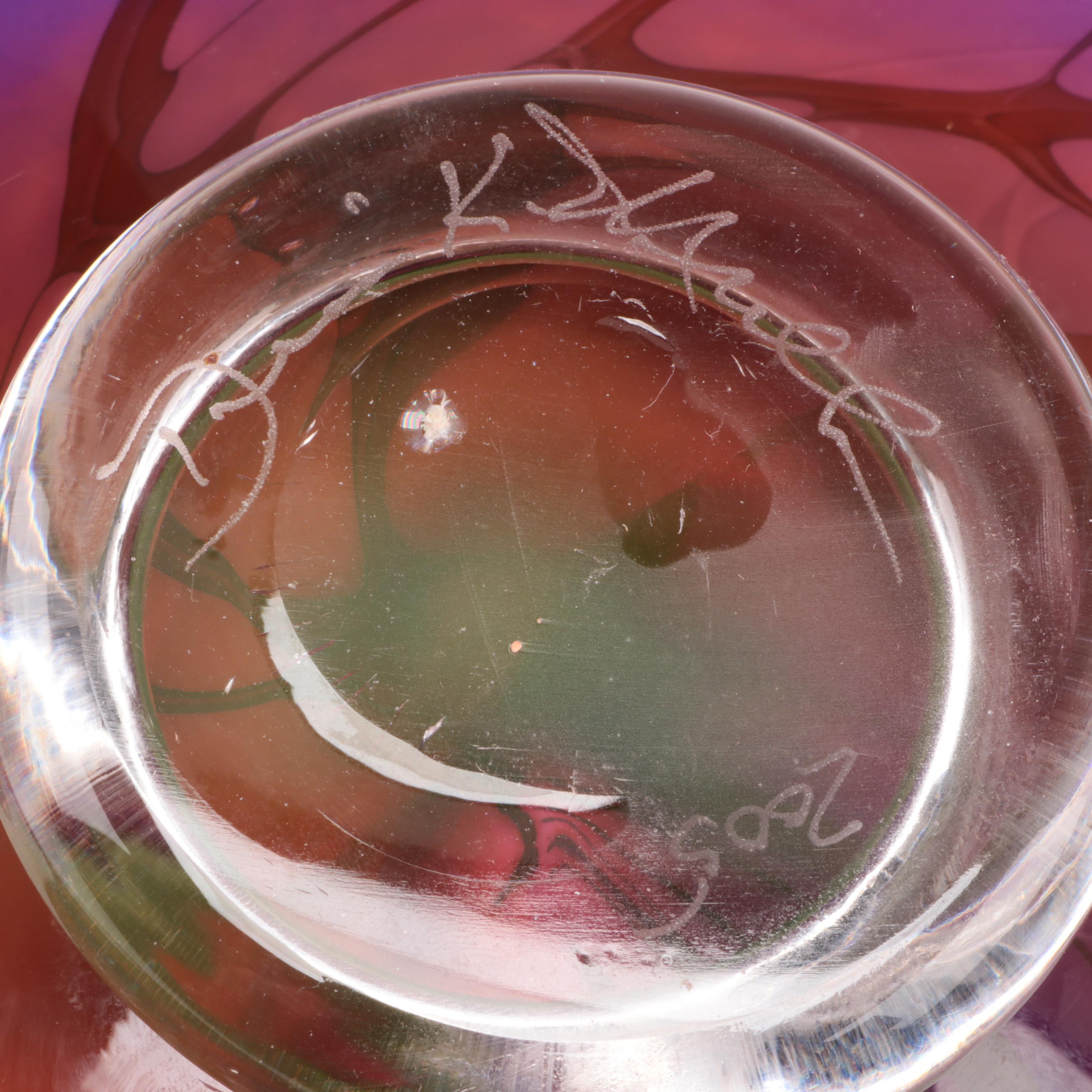 Dennis Mullen Handmade Art Glass Bowl, 2005