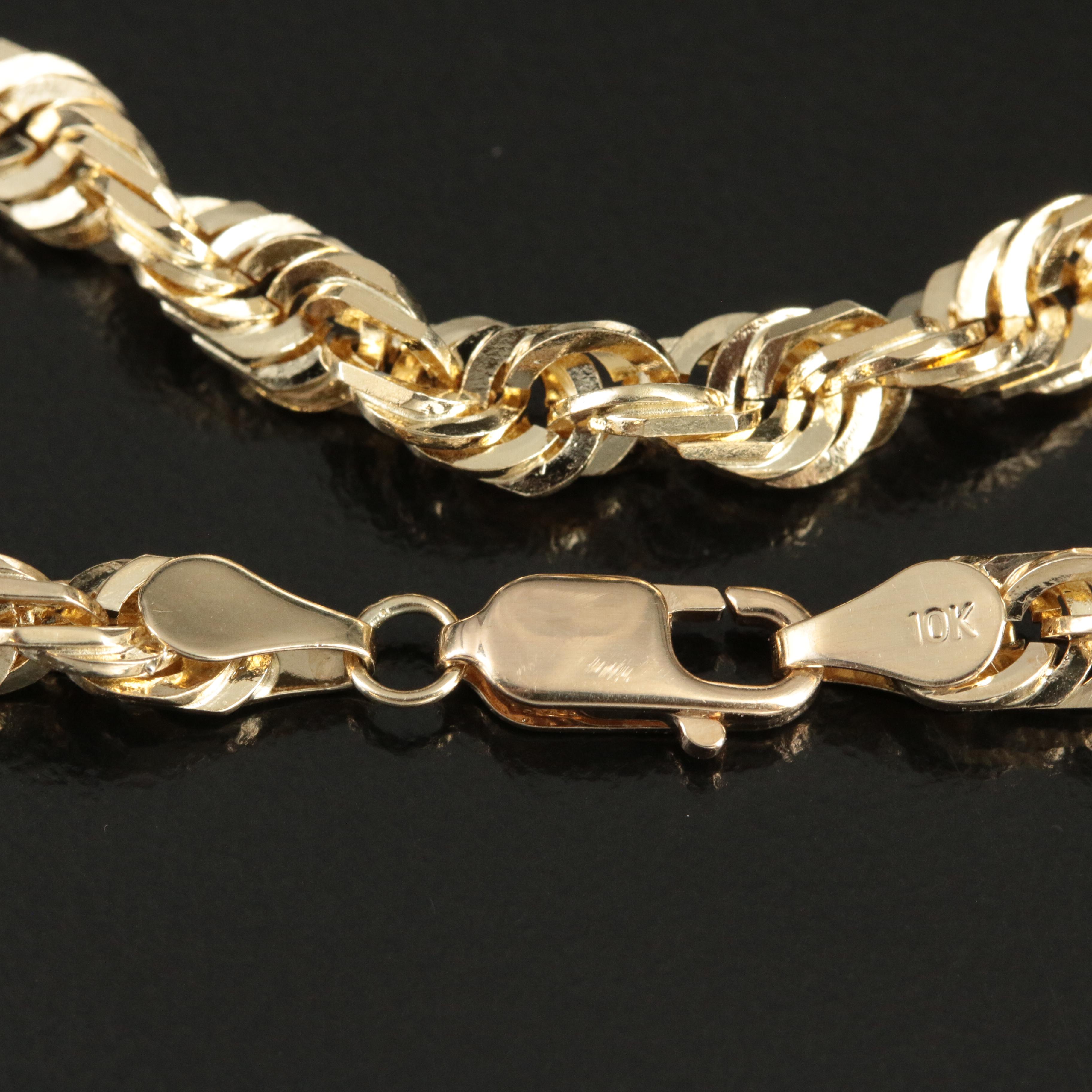 10K Rope Chain Necklace