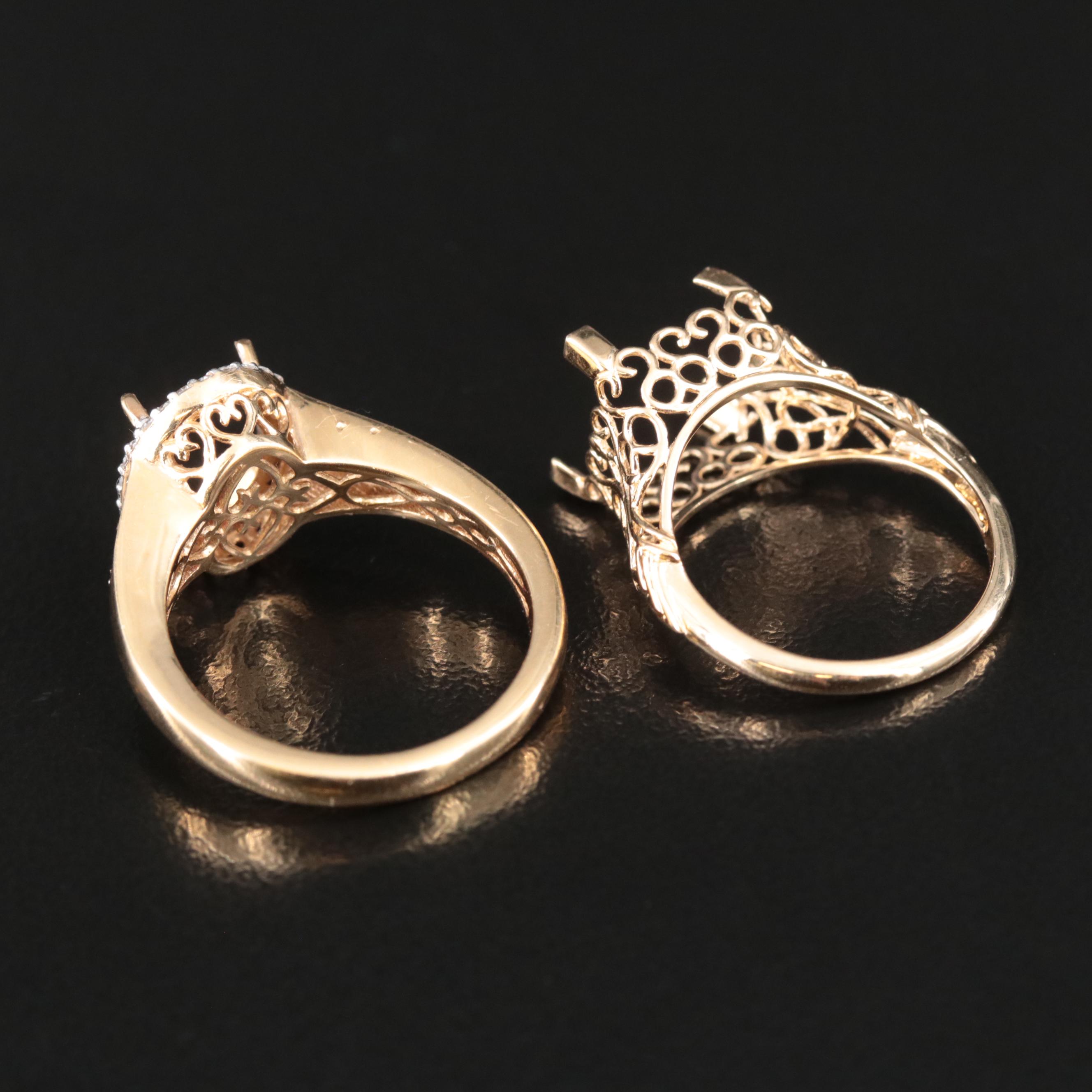 14K and 18K 0.65 CTW Diamond and Gemstone Ring Mountings and Semi Mountings