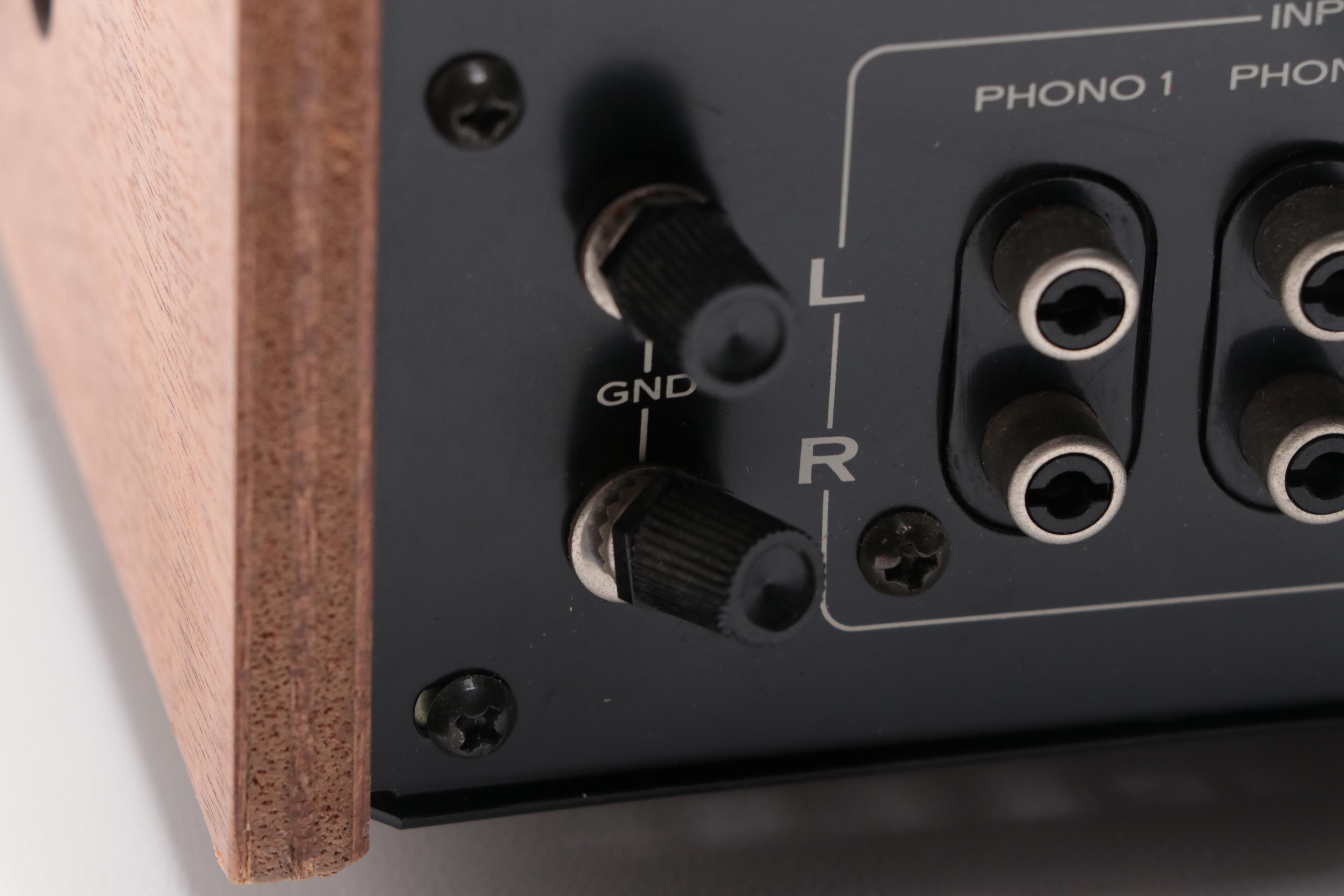 Pioneer Stereo Receiver With Walnut Veneer and Brushed Steel Finish