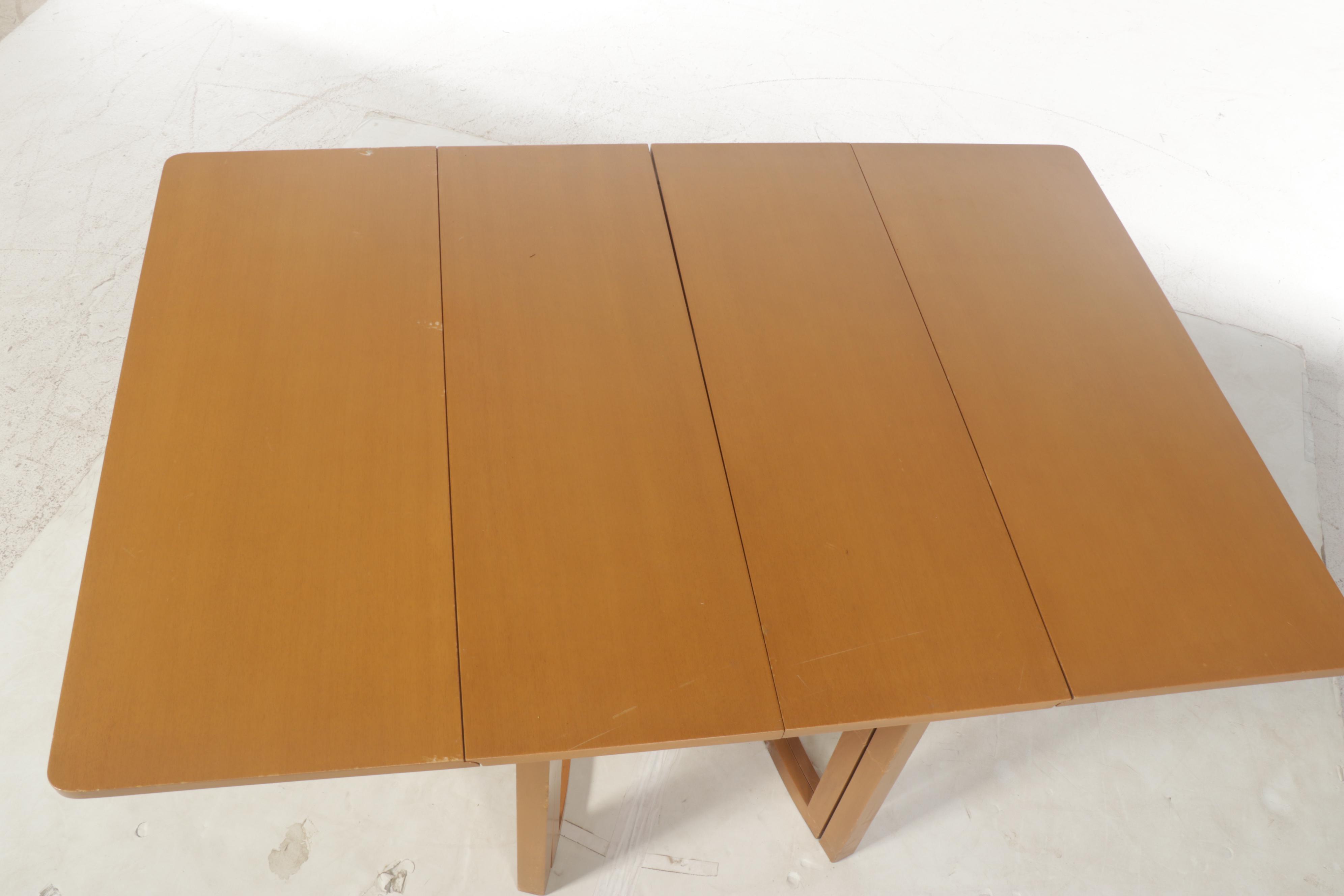 TH Robsjohn-Gibbings for Widdicomb Blondewood Drop Leaf Dining Table