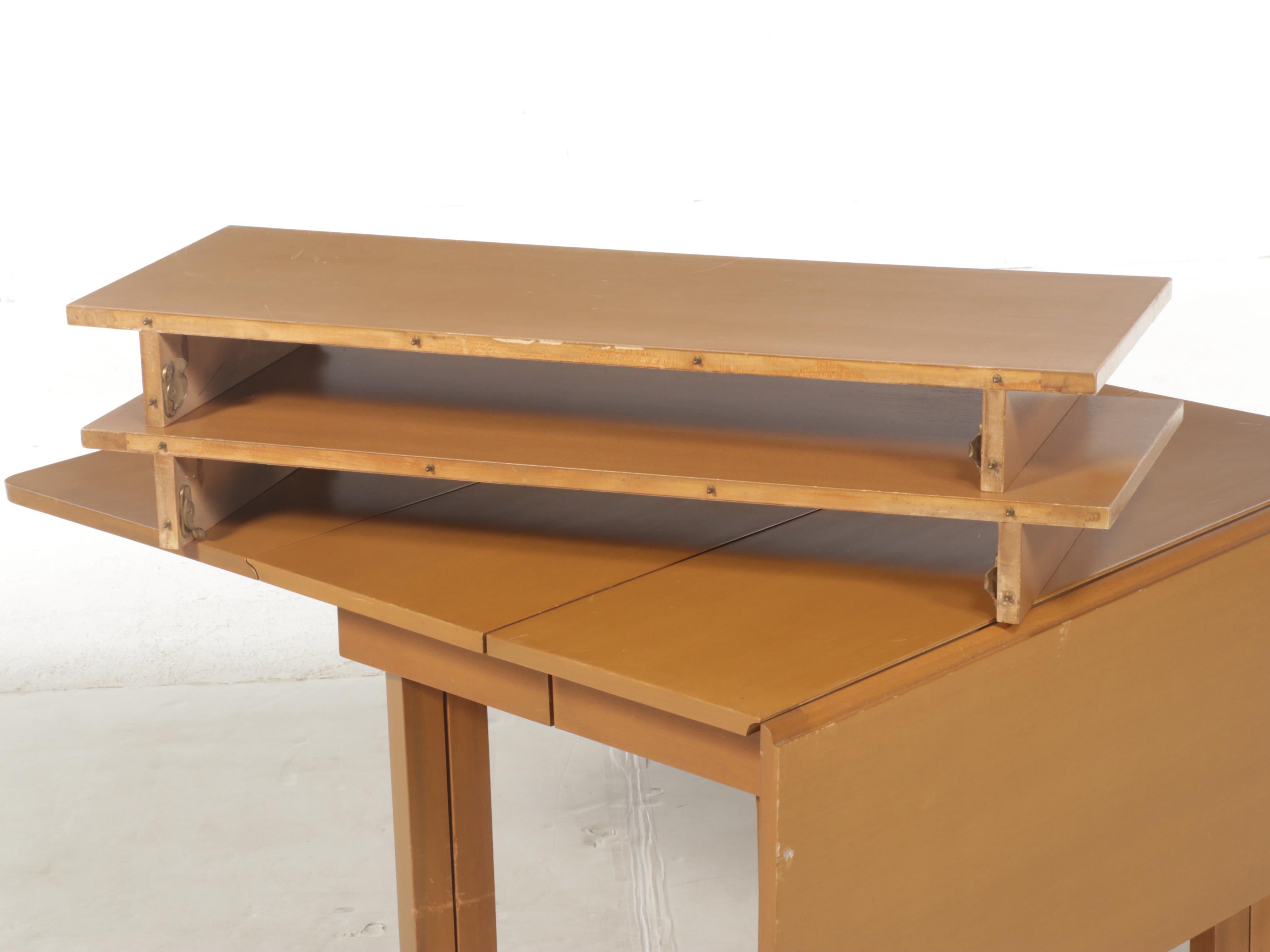 TH Robsjohn-Gibbings for Widdicomb Blondewood Drop Leaf Dining Table