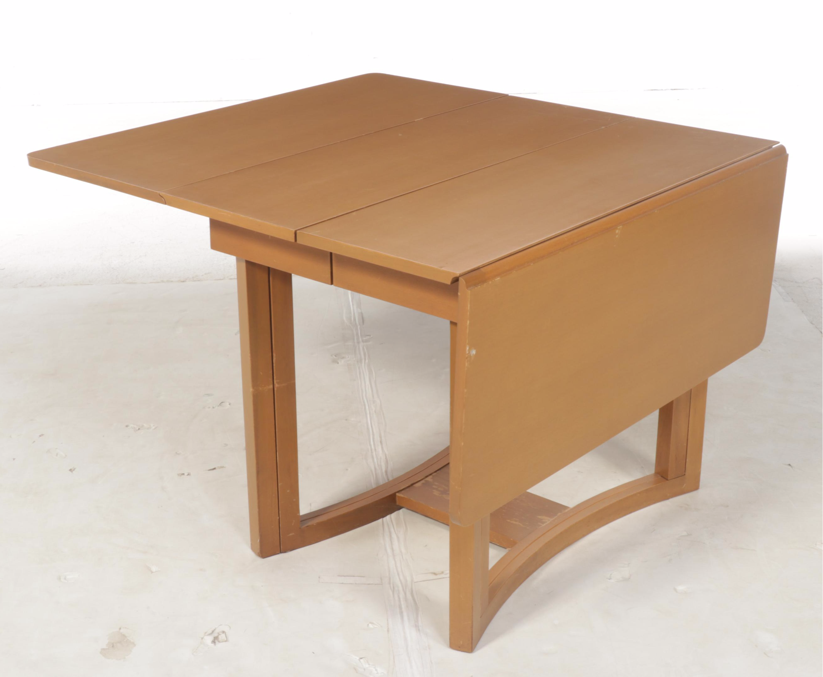 TH Robsjohn-Gibbings for Widdicomb Blondewood Drop Leaf Dining Table