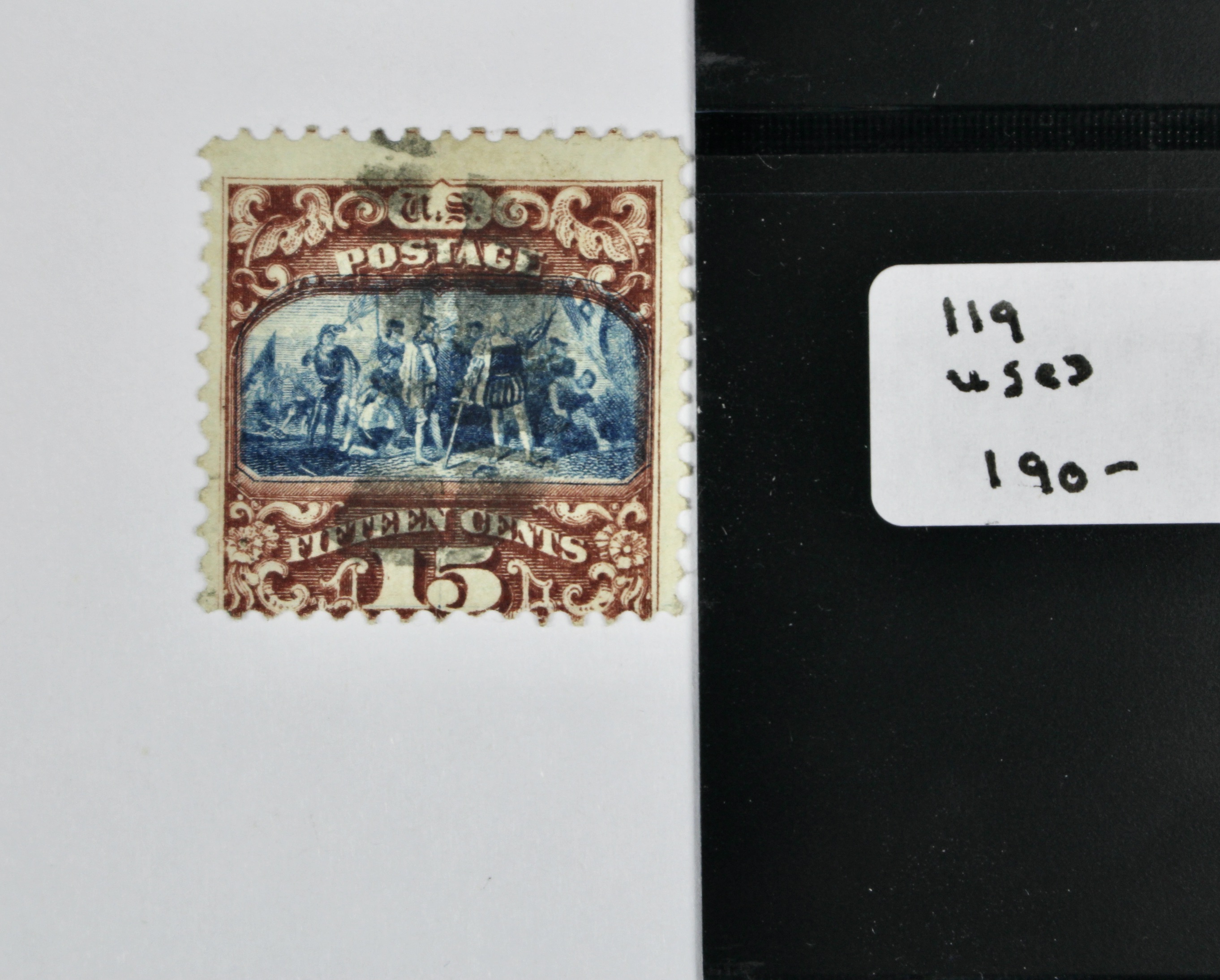 Two Used 15-Cent 1869 Pictorial Postage Stamps