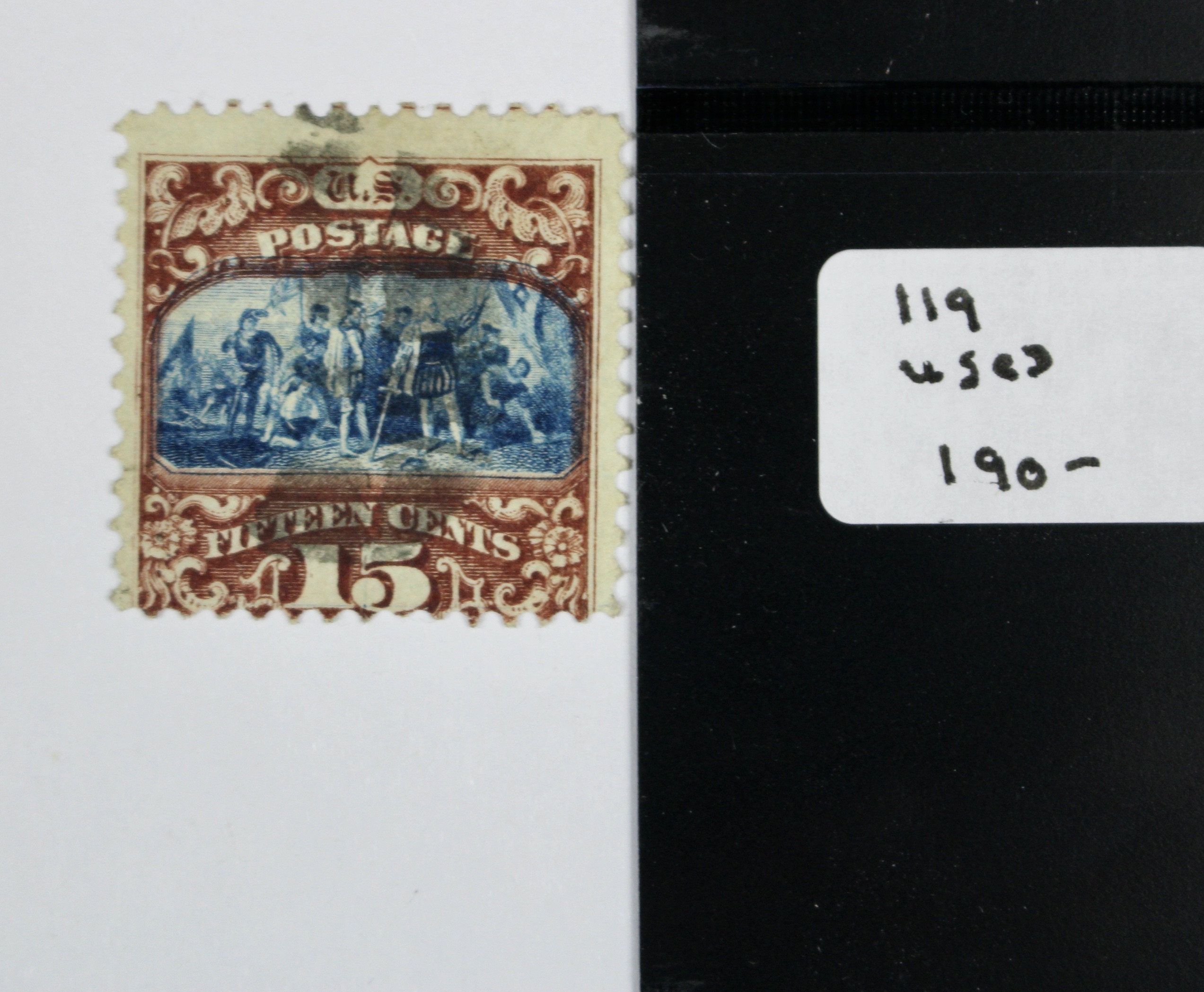 Two Used 15-Cent 1869 Pictorial Postage Stamps