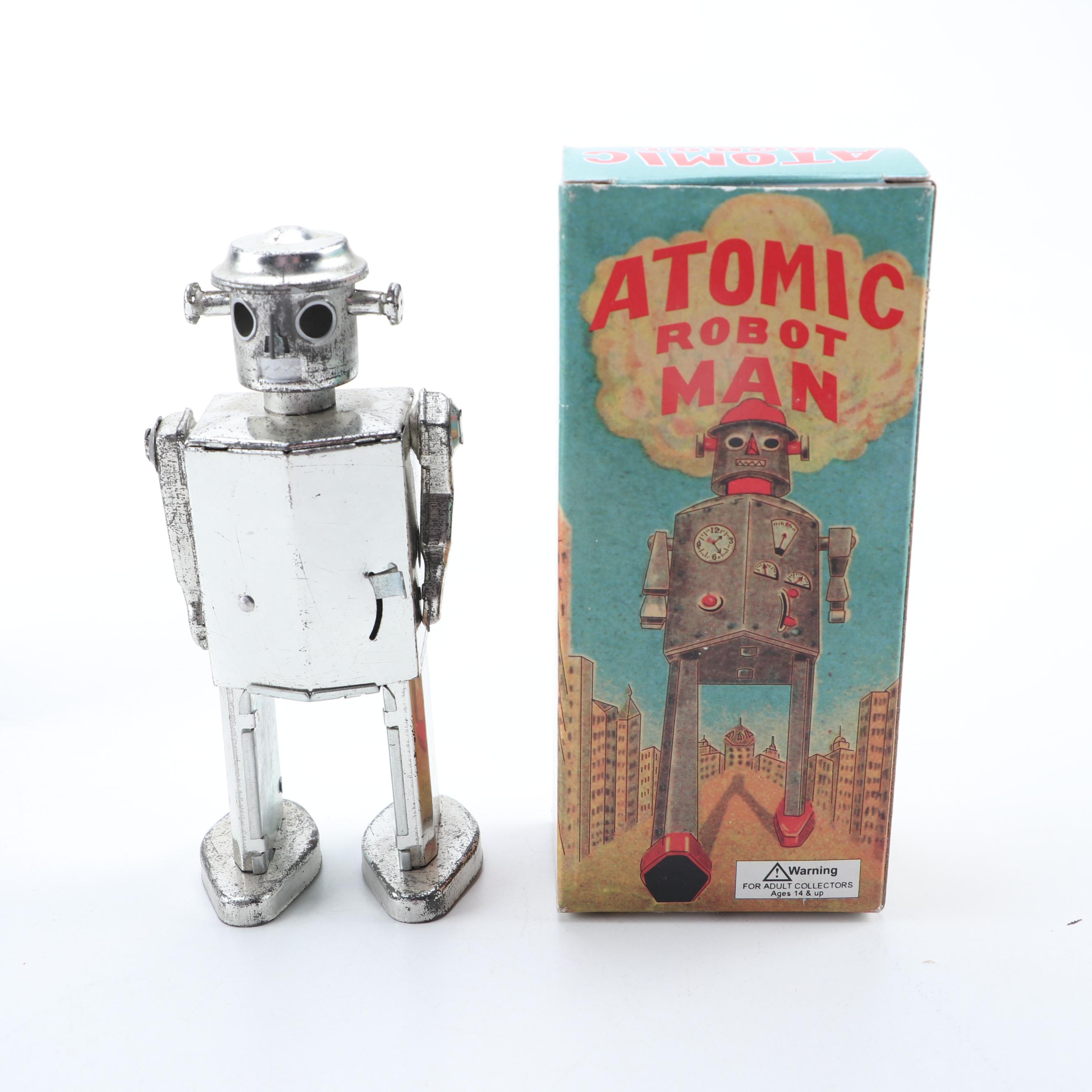 Atomic Robot Man, Robot 7 and Apollo Metal Toys, Mid to Late 20th Century