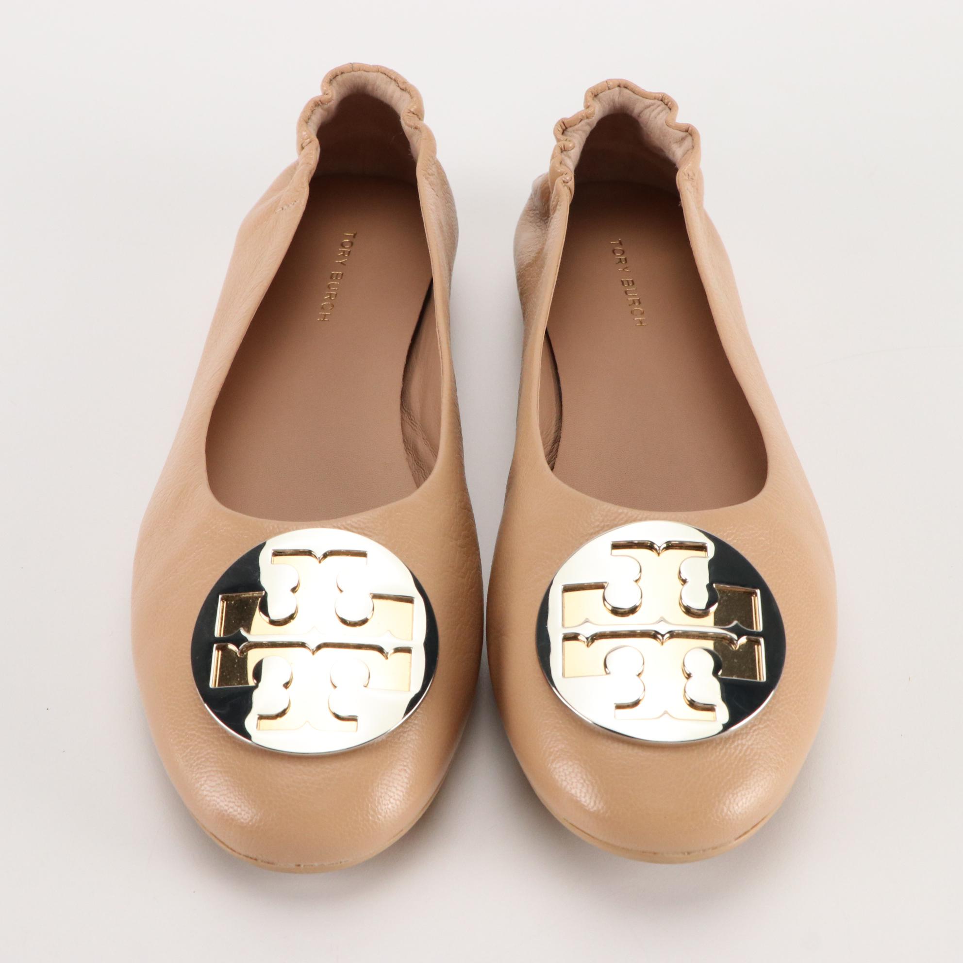 Tory Burch Goat Leather Claire Ballet Flats with Box