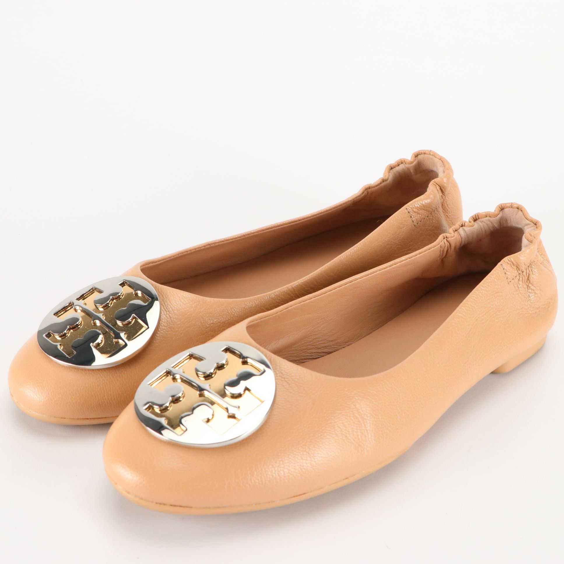 Tory Burch Goat Leather Claire Ballet Flats with Box